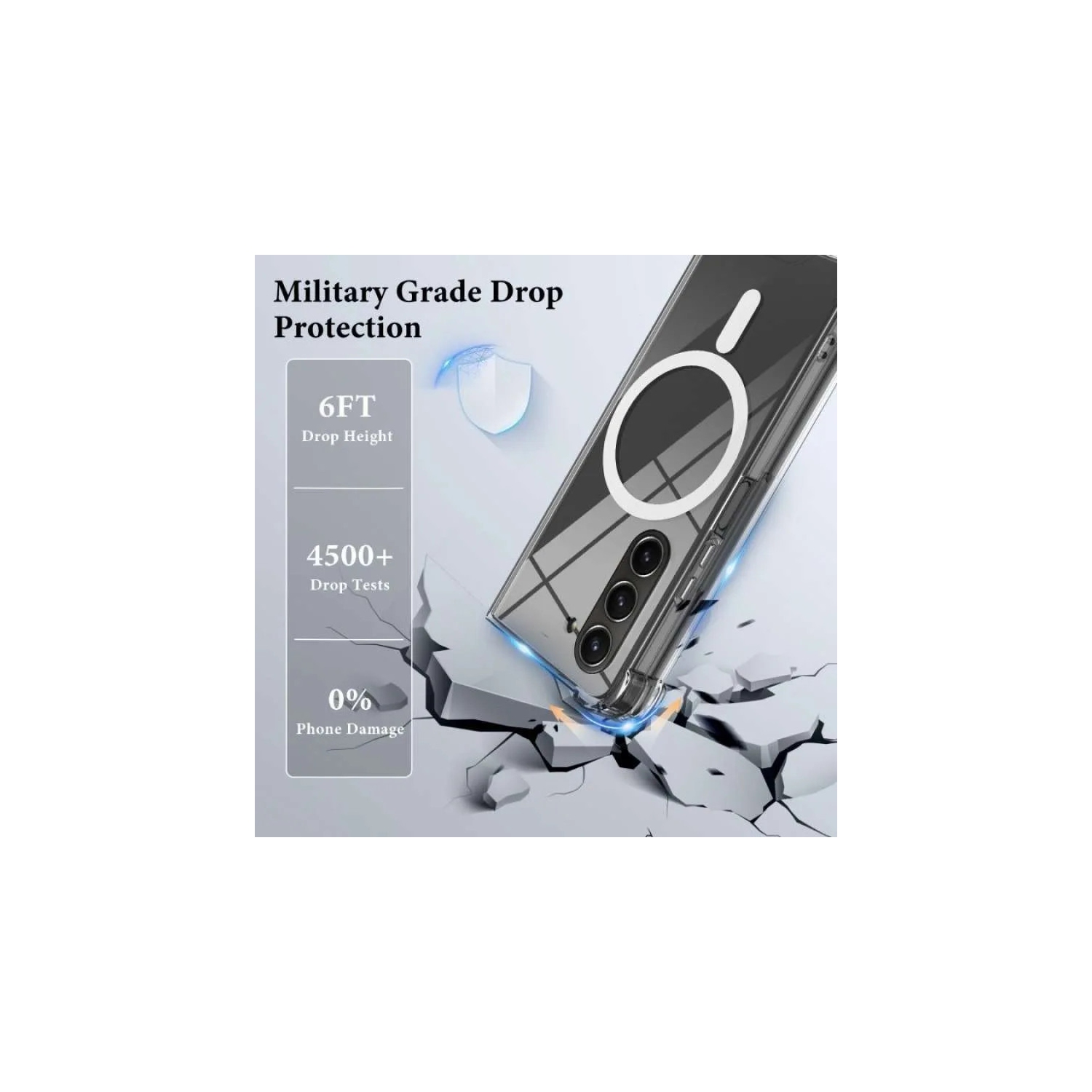 [CS] Étui de chargement magnétique hybride sans fil avec MagSafe pour Galaxy Z Fold 6 de Samsung, transparent