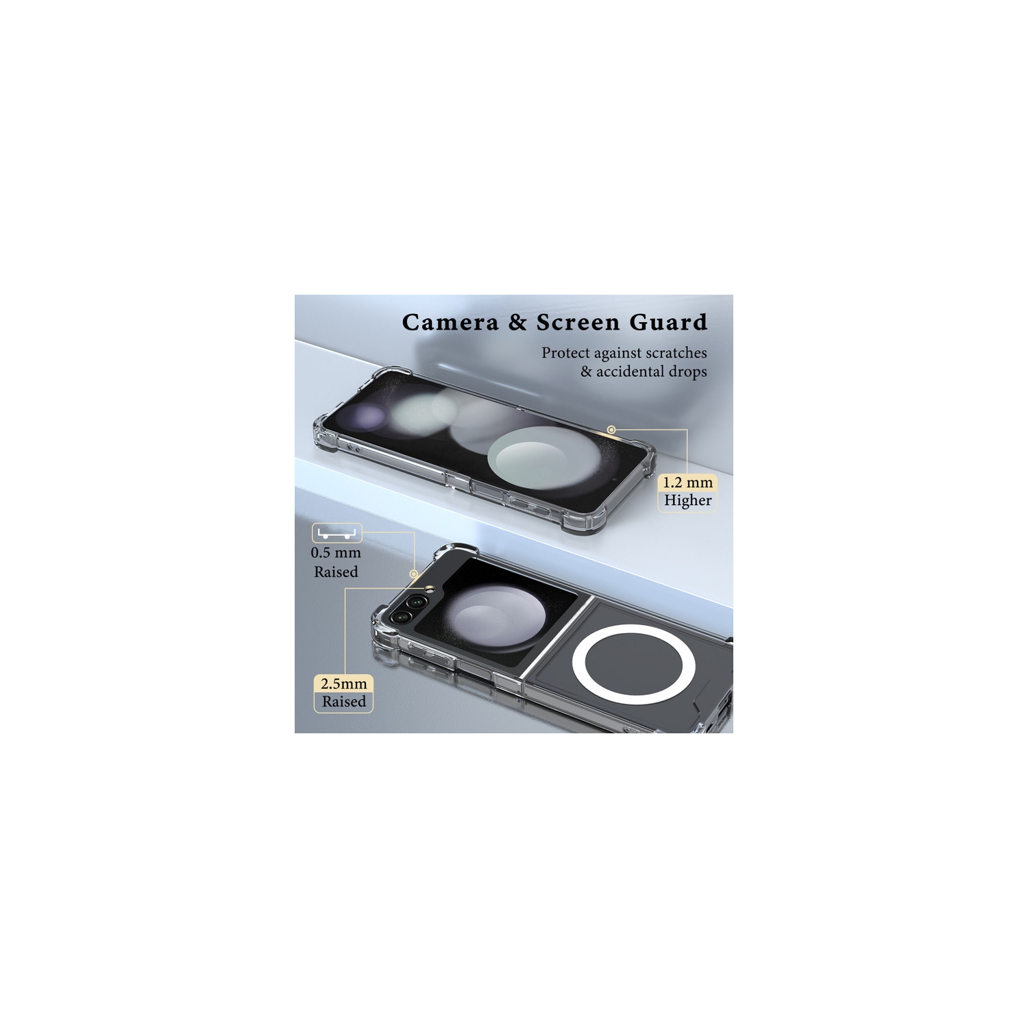 [CS] Étui de chargement magnétique hybride sans fil avec MagSafe pour Galaxy Z Flip 6 de Samsung, transparent