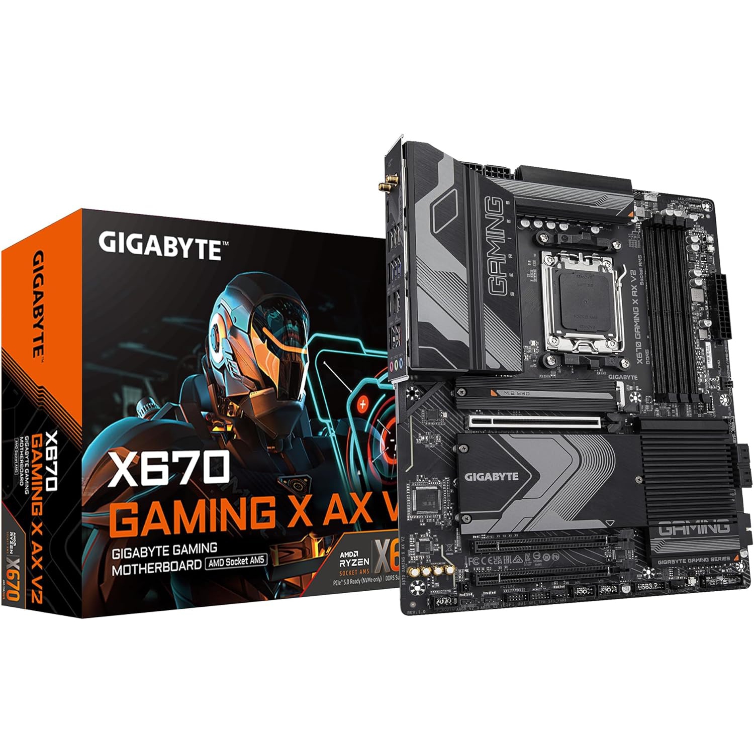 Gigabyte Ultra Durable X670 GAMING X AX V2 Gaming Desktop Motherboard - AMD X670 Chipset - Socket AM5 - ATX