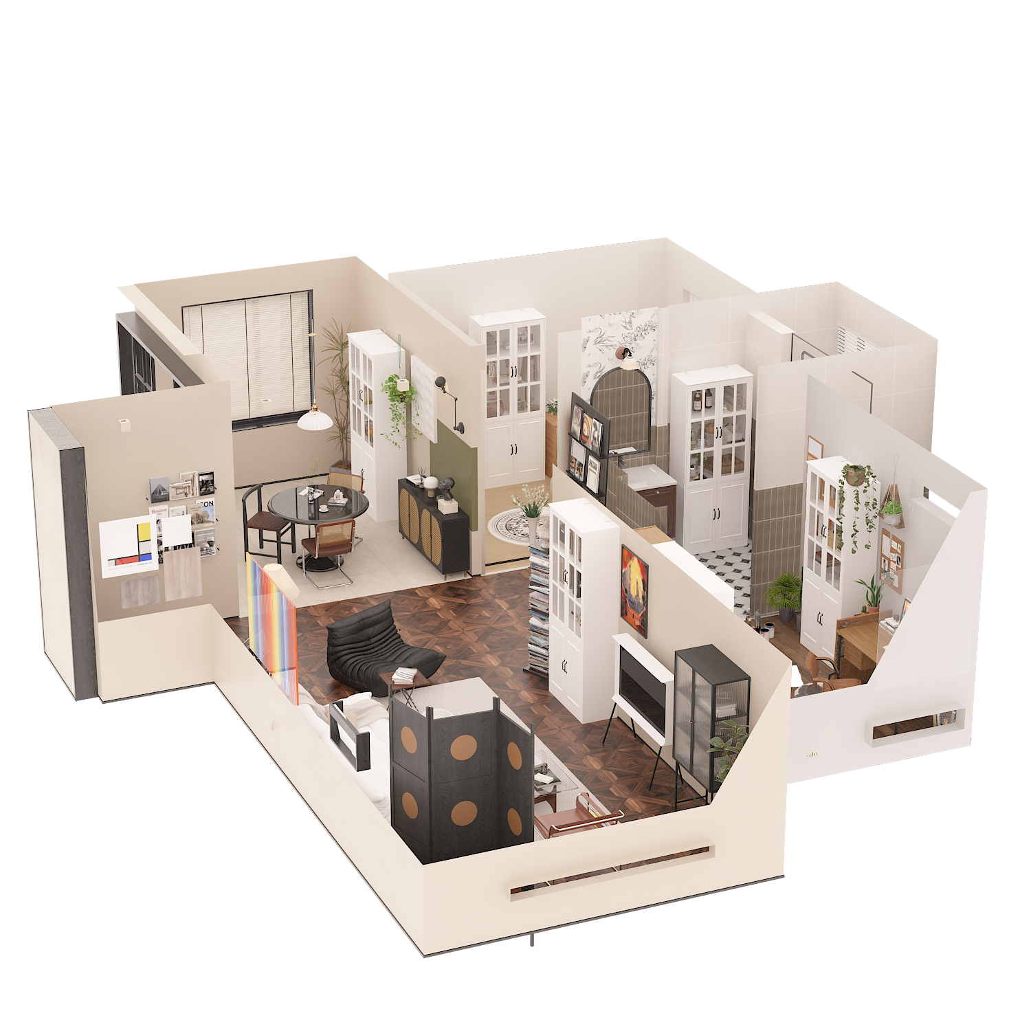 Famapy Tall Bookcase Bookshelf with 5 Storage Shelves & 2 Glass Doors, Wooden Display Storage Cabinet for Home Office, Living Room, White