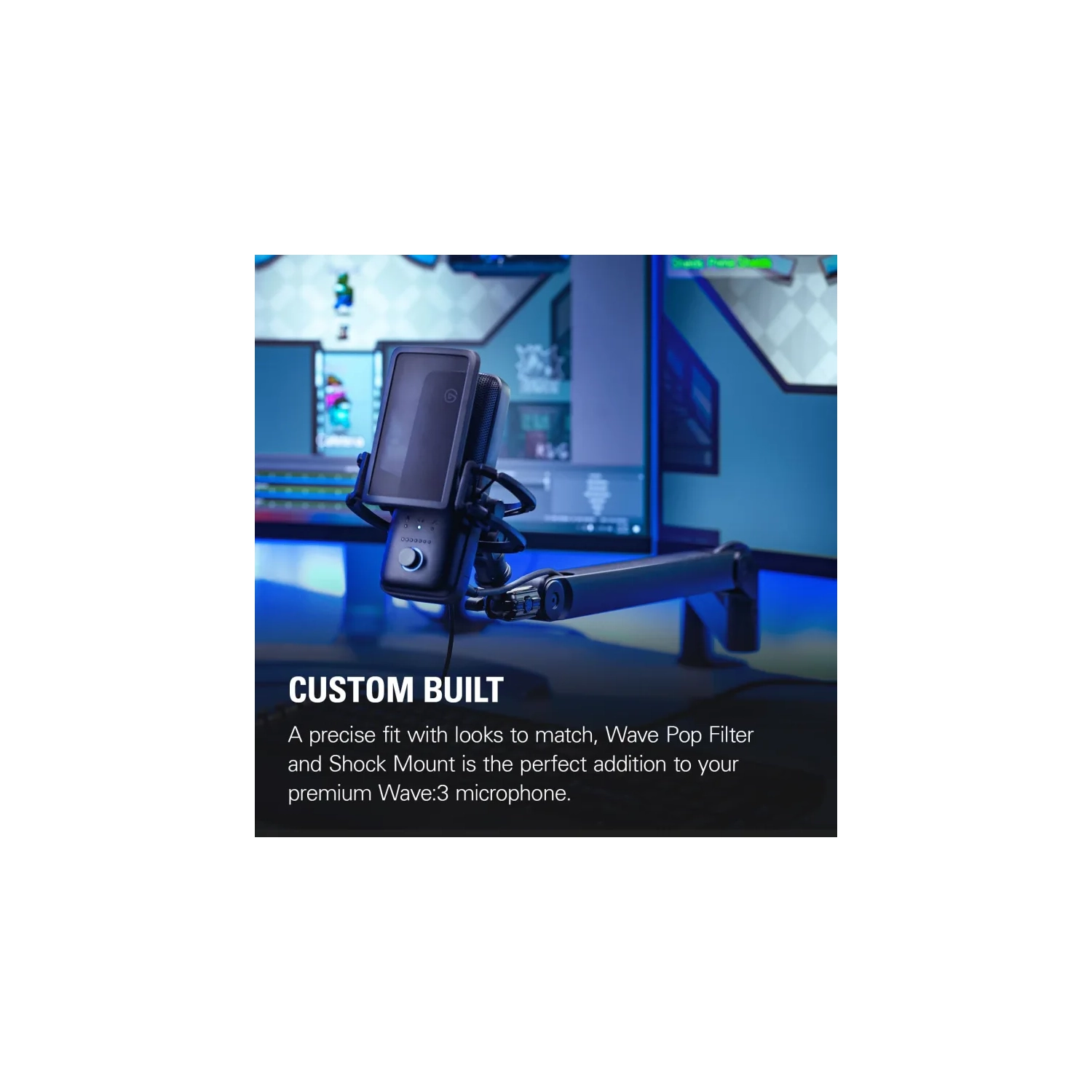 Premium USB Condenser Microphone Set: Shock Mount, Pop Filter, Low Profile Mic Arm, Free Mixer Software for Mac & PC - Ideal for Streaming,