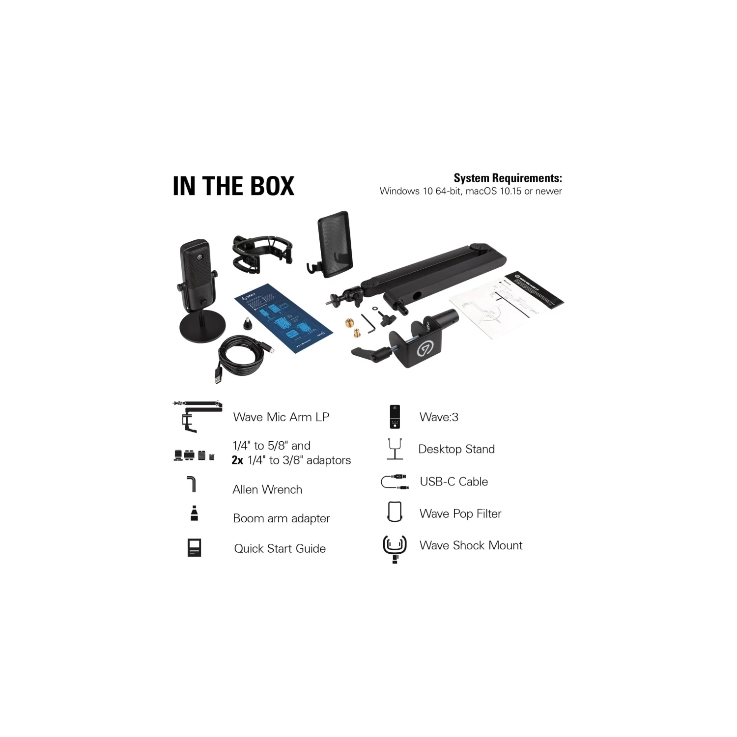 Premium USB Condenser Microphone Set: Shock Mount, Pop Filter, Low Profile Mic Arm, Free Mixer Software for Mac & PC - Ideal for Streaming,