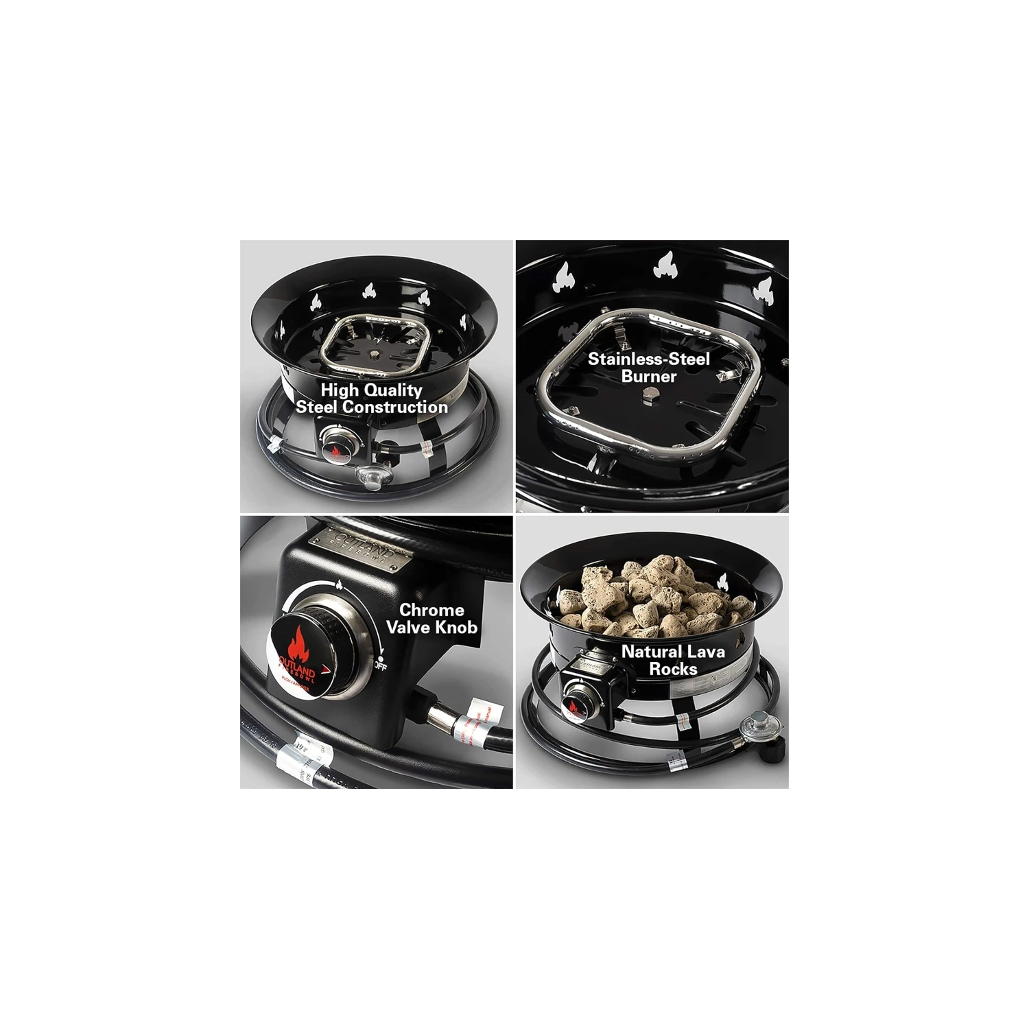 Bol de feu Outland : Foyer portatif au propane pour le camping extérieur et la cour arrière