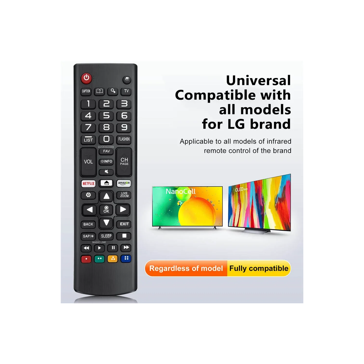 Télécommande universelle AKB75095307 compatible avec les téléviseurs intelligents DEL DELO UHD plasma DELO UHD Magic webOS 3D 4K UHD HDR NanoCell de