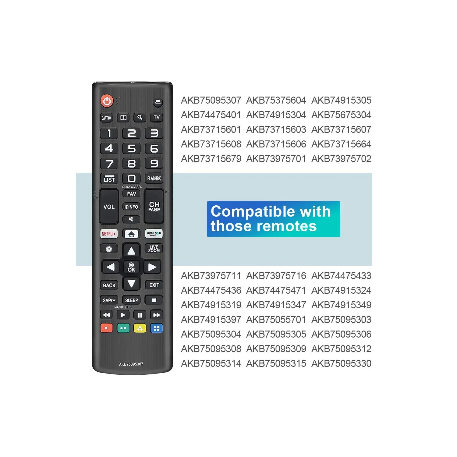 Télécommande universelle AKB75095307 compatible avec les téléviseurs intelligents DEL DELO UHD plasma DELO UHD Magic webOS 3D 4K UHD HDR NanoCell de