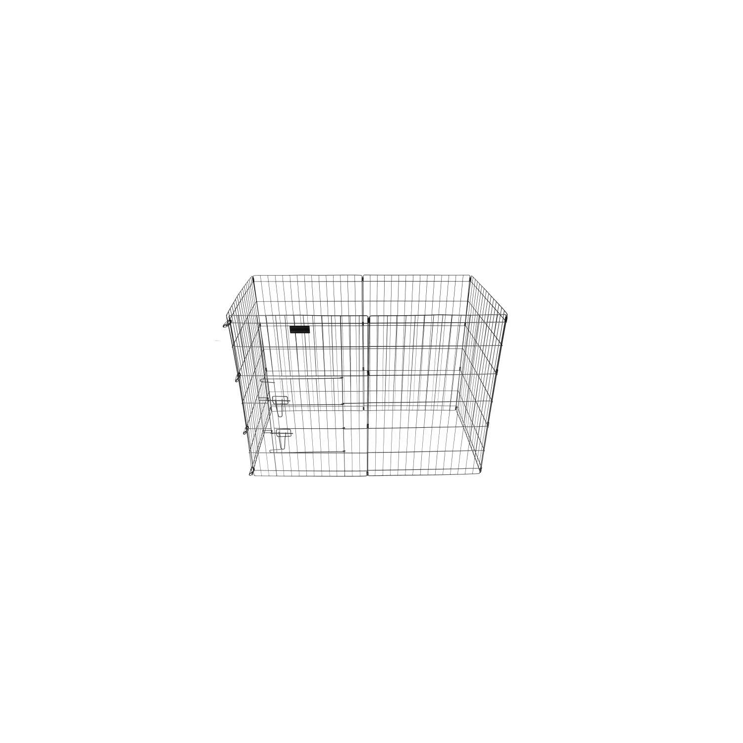 Foldable Metal Dog Exercise Pen/Pet Playpen, Black w/Door, 24 inch W x 36 inch H, 6 Panels