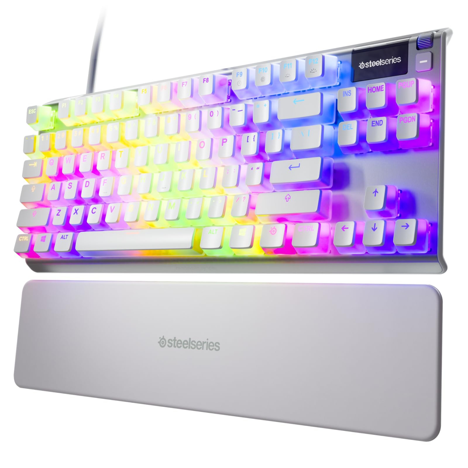 SteelSeries Apex 7 TKL Compact Mechanical Gaming Keyboard – OLED Smart Display – USB Passthrough and Media Controls