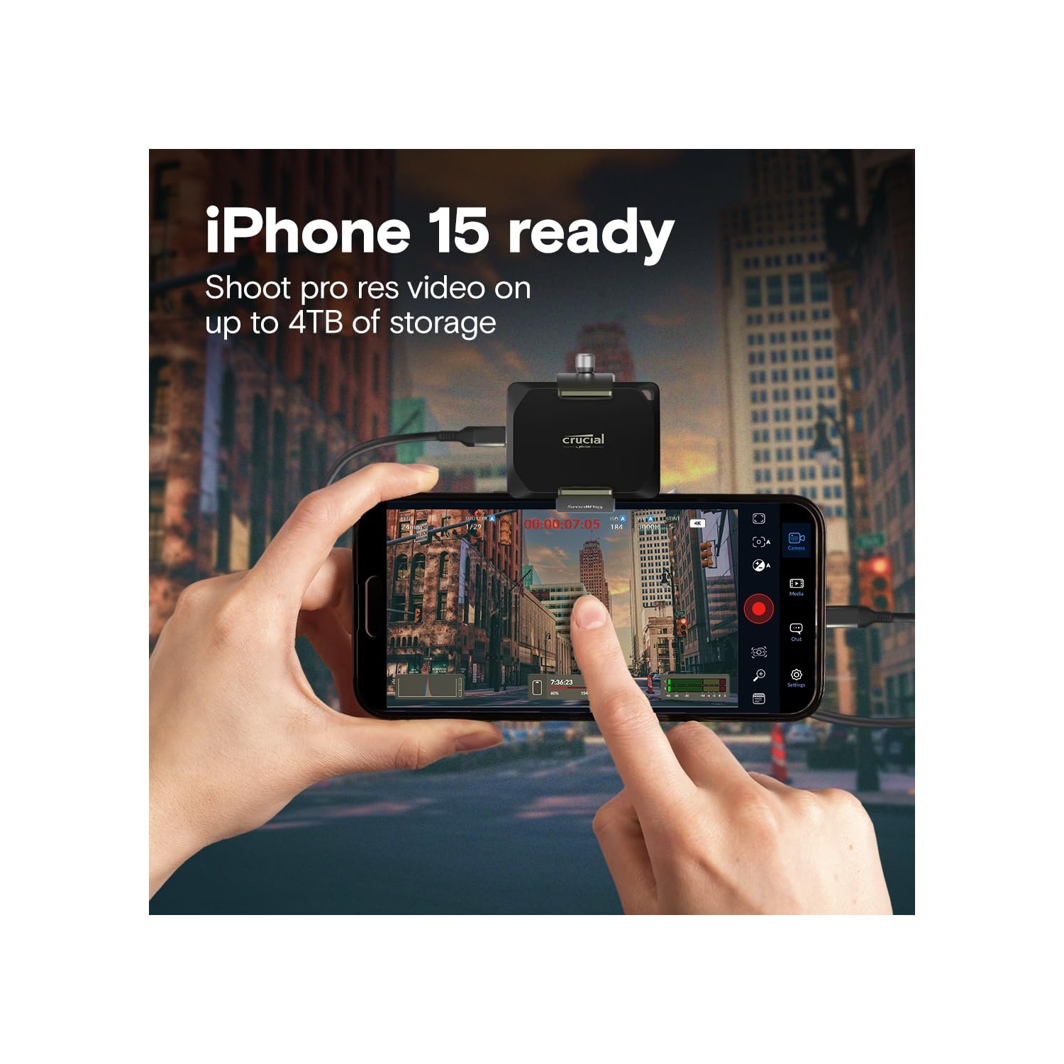 Crucial X10 Pro 2TB Portable SSD - Up to 2100MB/s Read, 2000MB/s Write - Water and dust Resistant, PC and Mac