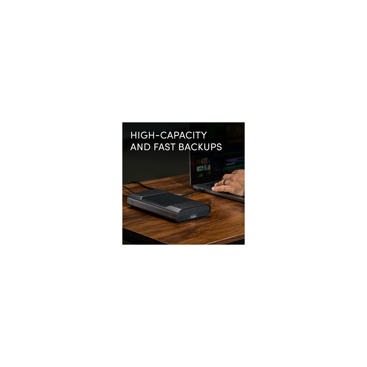 Disque dur externe de bureau professionnel 8&nbsp;To G-Drive de SanDisk - disque dur 7200&nbsp;tr/min Ultrastar à l'intérieur