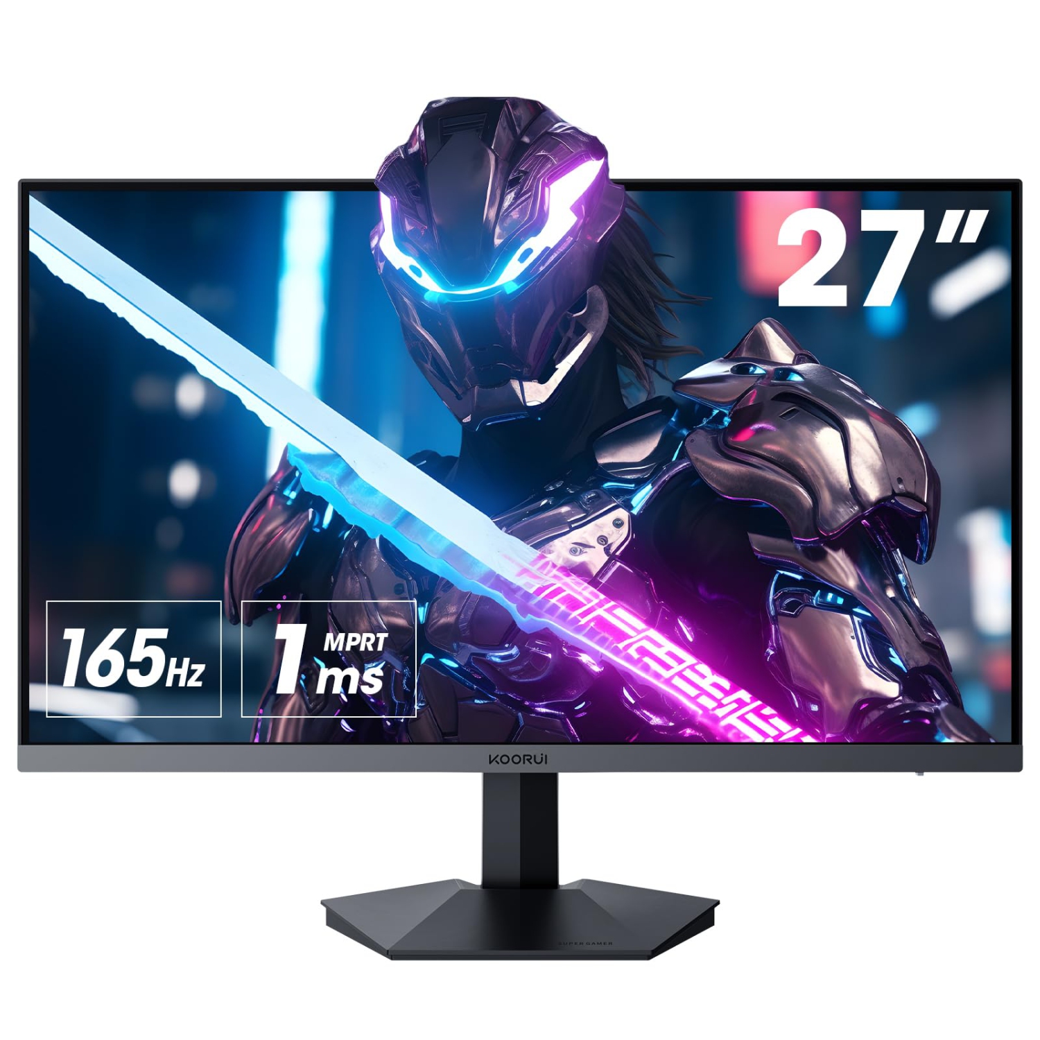 KOORUI 27" Gaming Monitor, FHD 1080p 165hz Mointor with 1ms (MPRT) Response Time, DCI-P3 90% Color Gamut