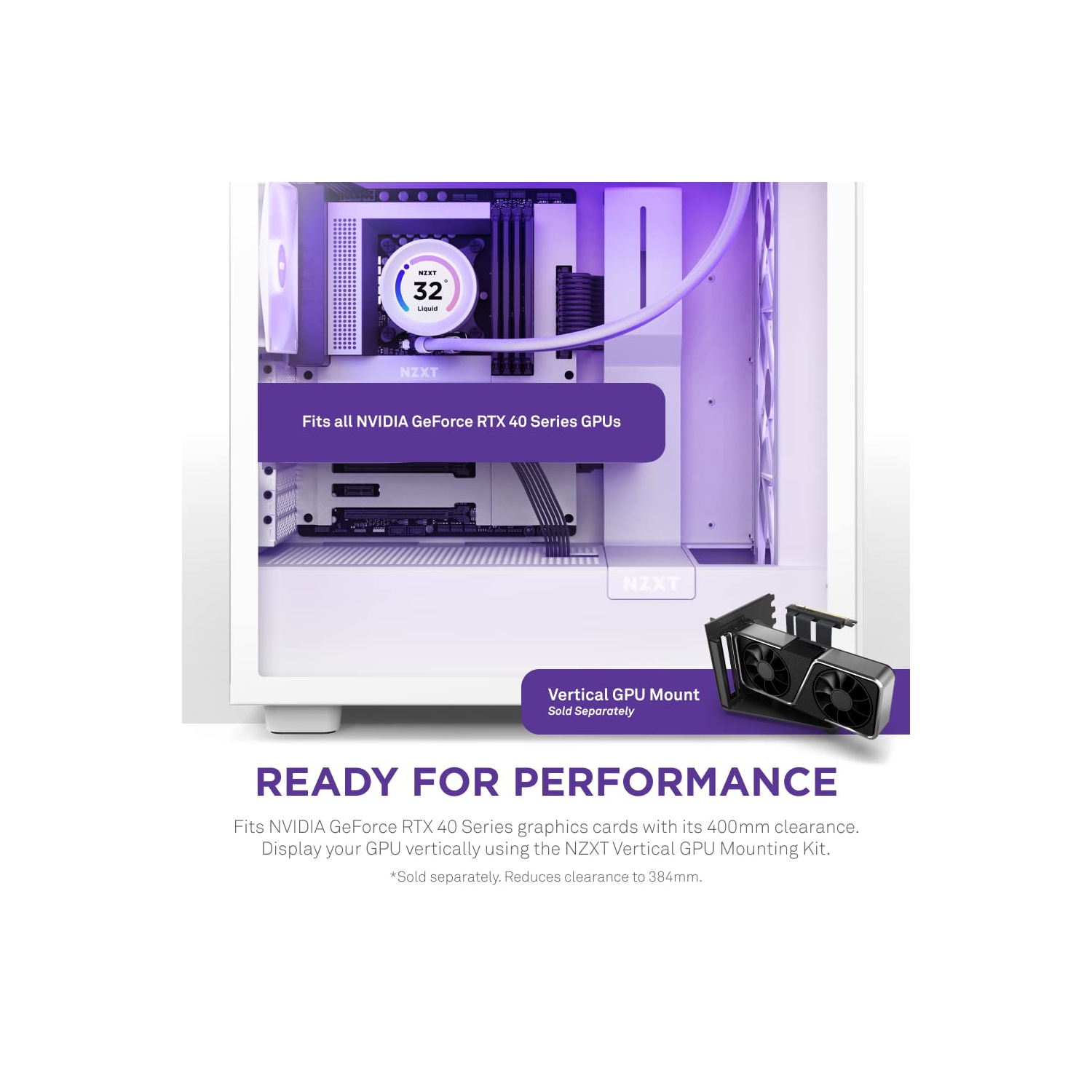 NZXT H7 Flow RGB CM-H71FW-R1 - Compact ATX Mid-Tower PC Gaming Case – High Airflow Perforated Front Panel