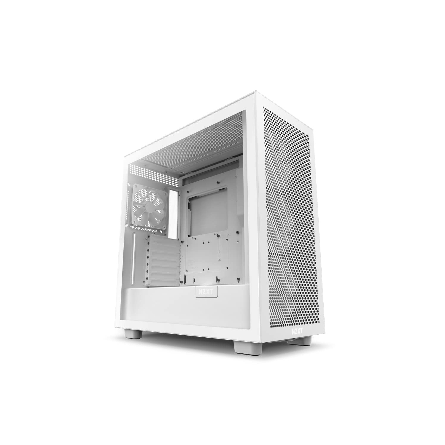 NZXT H7 Flow RGB CM-H71FW-R1 - Compact ATX Mid-Tower PC Gaming Case – High Airflow Perforated Front Panel