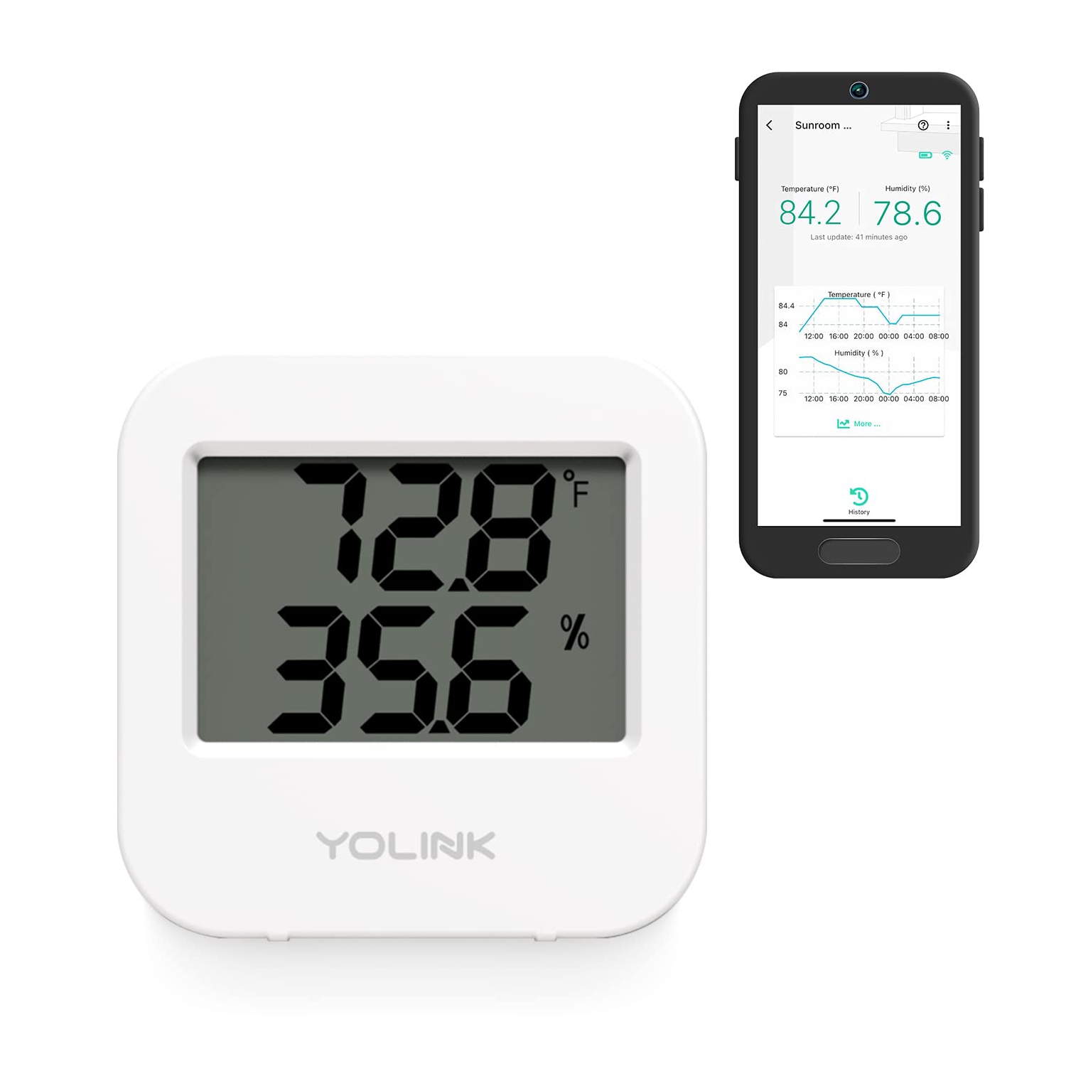 Smart Temperature Humidity Sensor Works w/ Alexa IFTTT, 1/4 Mile Super Long Range Wireless Digital Hygrometer