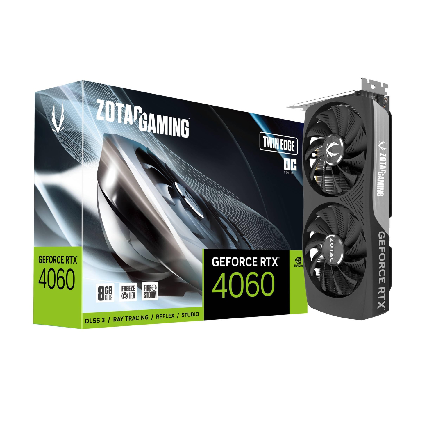 ZOTAC Gaming GeForce RTX 4060 8GB Twin Edge OC DLSS 3 8GB GDDR6 128-bit 17 Gbps PCIE 4.0 Compact Gaming