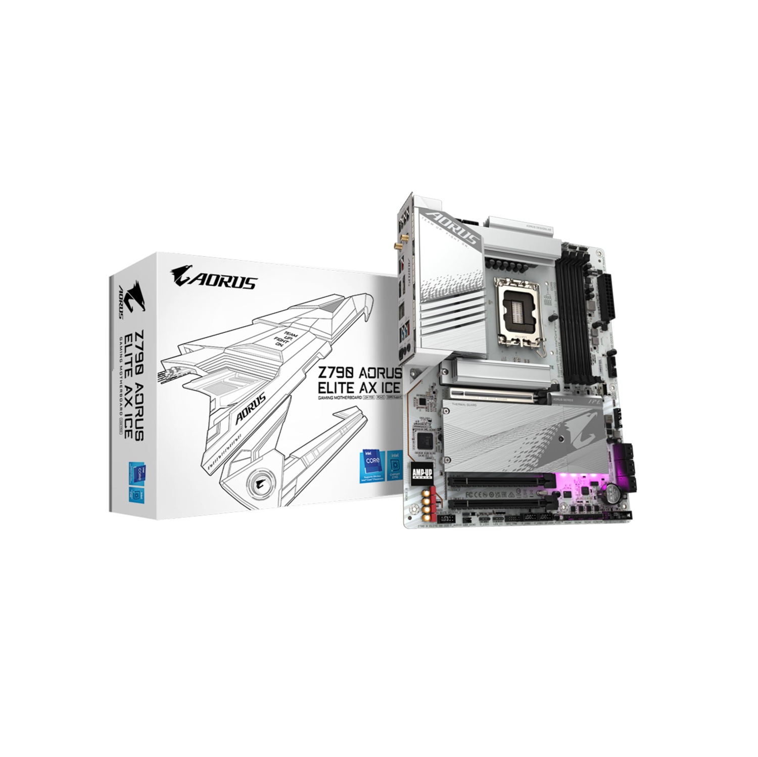 GIGABYTE Z790 AORUS Elite AX ICE (LGA 1700/ Intel/ Z790 X/ATX/ DDR5/ 4* M.2/ PCIe 5.0/ USB 3.2 Type-C/Wi-Fi 6E