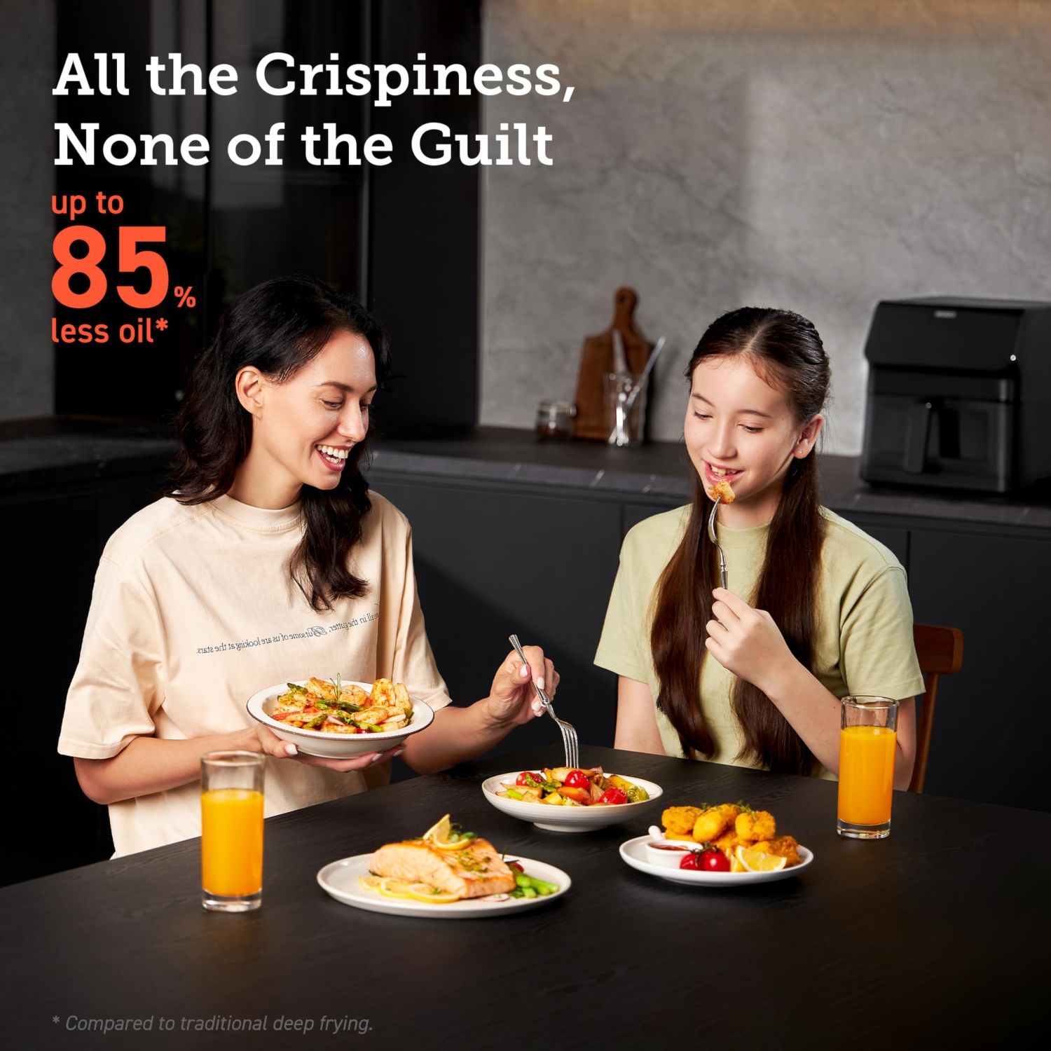 COSORI Clear Blaze Air Fryer, 6.5 Quart Large Compact Airfryer with Visible Window, 12 One-Touch Savable Custom Functi..