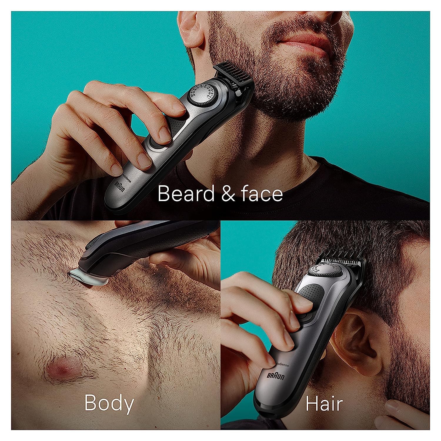 Braun All-in-One Style Kit Series 7 7410, 8-in-1 Trimmer for Men with Beard Trimmer, Body Trimmer for Manscaping