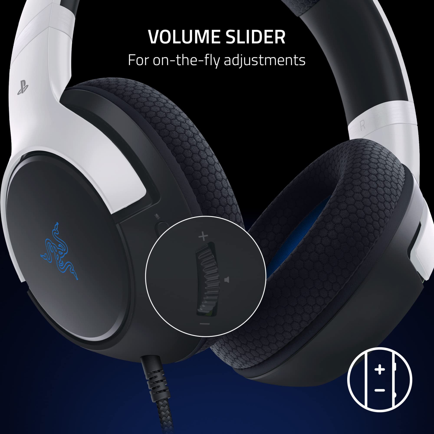 Casque de jeu avec fil Kaira X de Razer pour PlayStation 5/PS5, PS4, PC, Mac, Mobile : Transducteurs de 50&nbsp;mm - Microphone cardioïde HyperClear