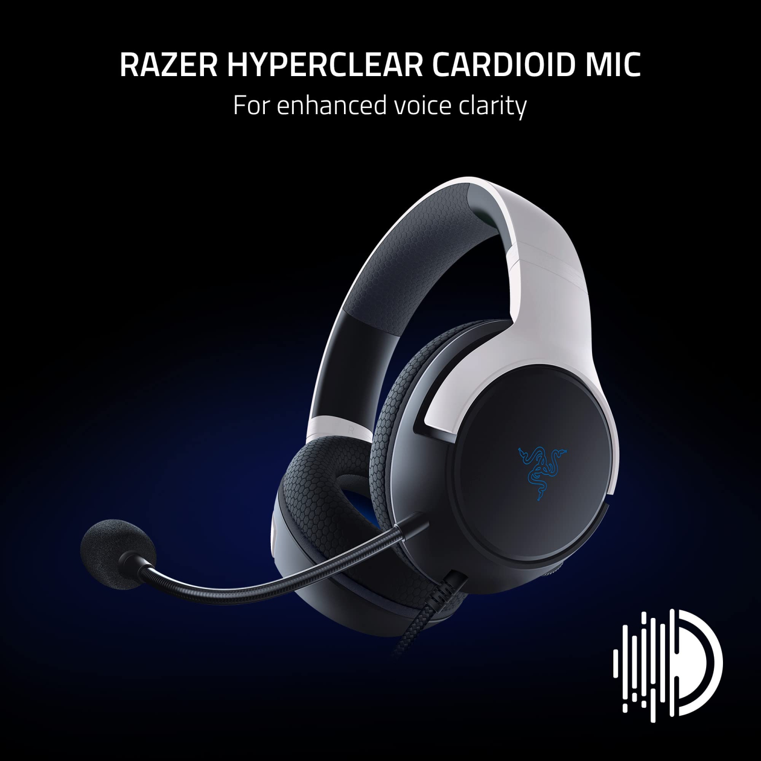 Casque de jeu avec fil Kaira X de Razer pour PlayStation 5/PS5, PS4, PC, Mac, Mobile : Transducteurs de 50&nbsp;mm - Microphone cardioïde HyperClear