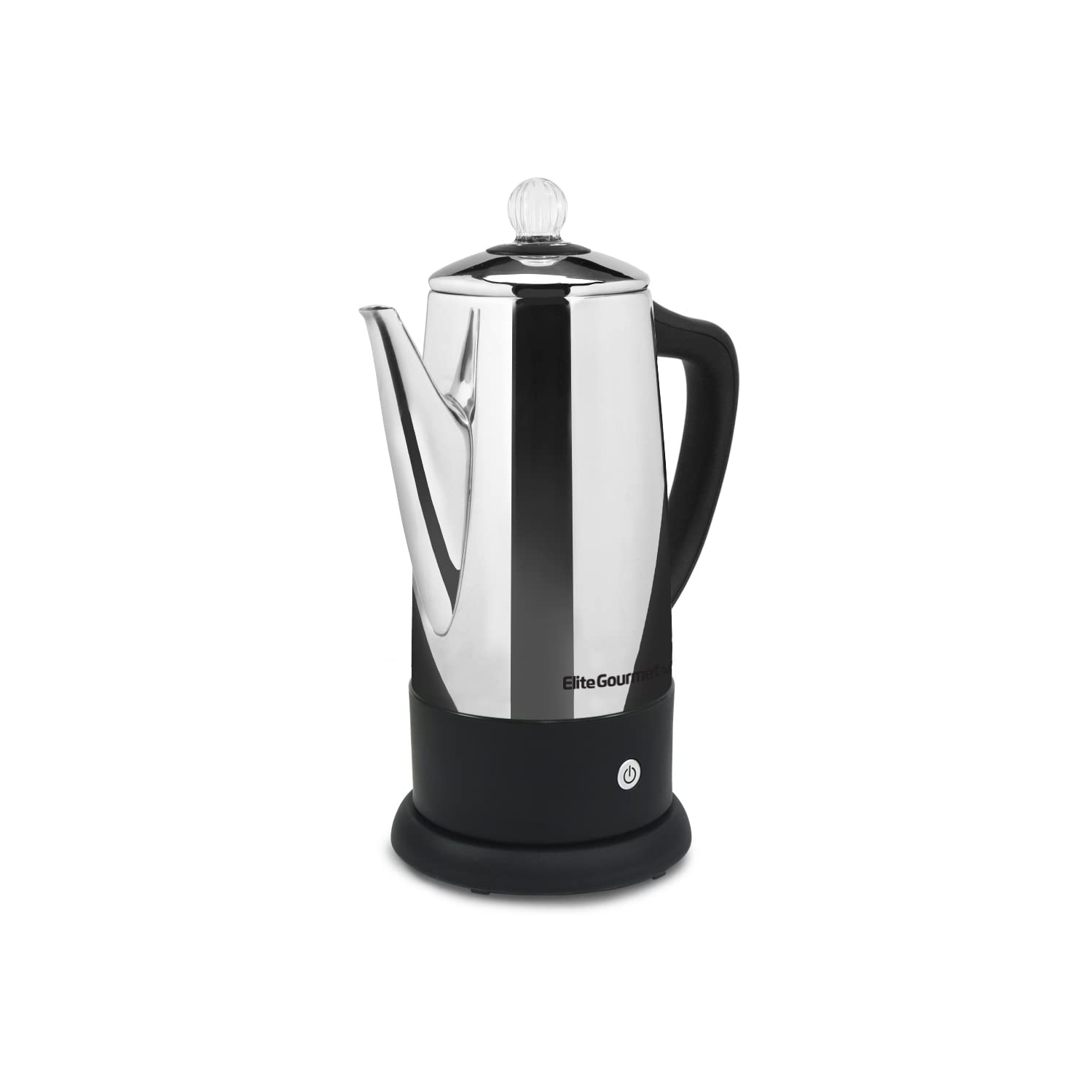 Percolateur à café électrique Elite Gourmet EC812 avec fonction de maintien au chaud, bouton de progression Clear Brew Cool-Touch poignée se sans fil.