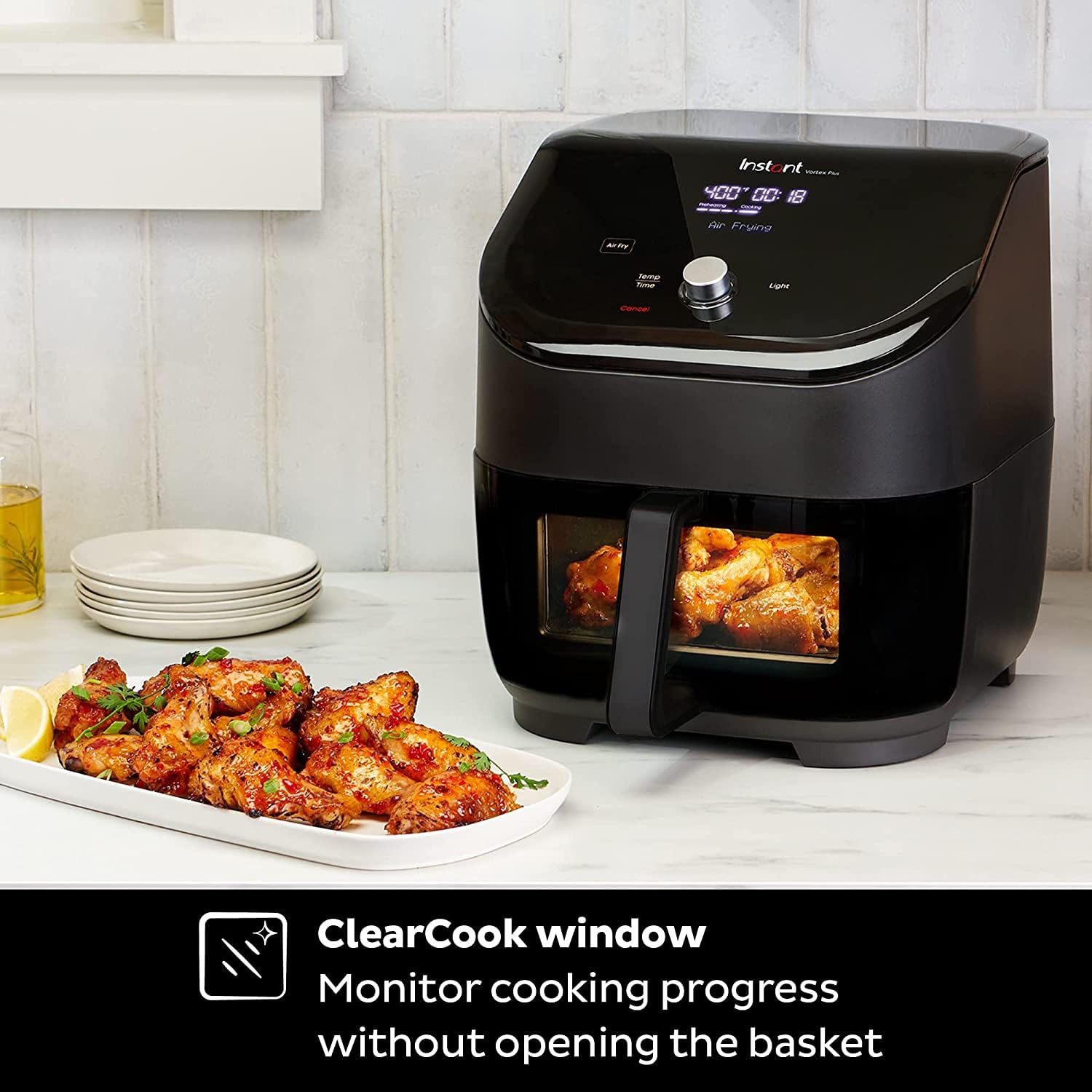 Instant Vortex Plus 6-Quart Air Fryer Oven, From the Makers of Instant Pot with ClearCook Cooking Window