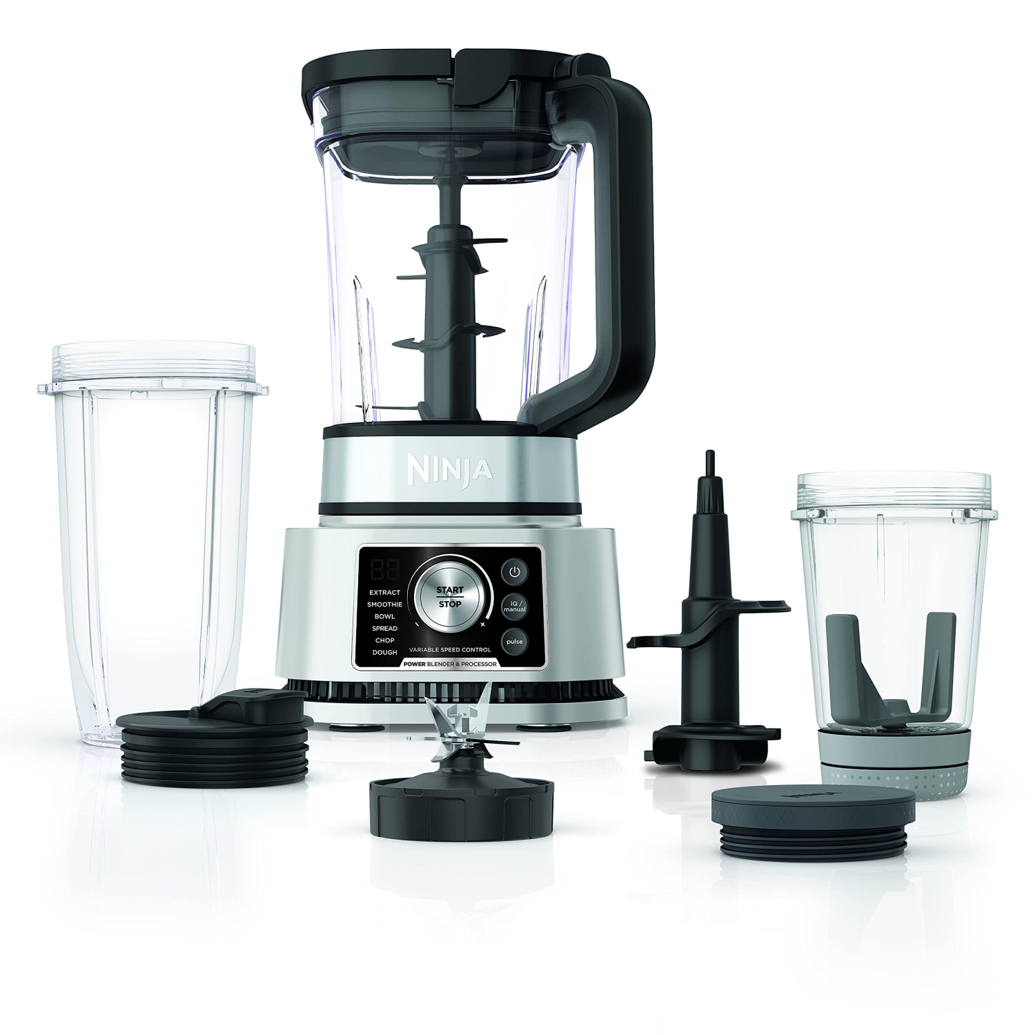 Ninja Foodi Power Blender & Processor System with Smoothie Bowl Maker and Nutrient Extractor, Black/Silver (SS351C)