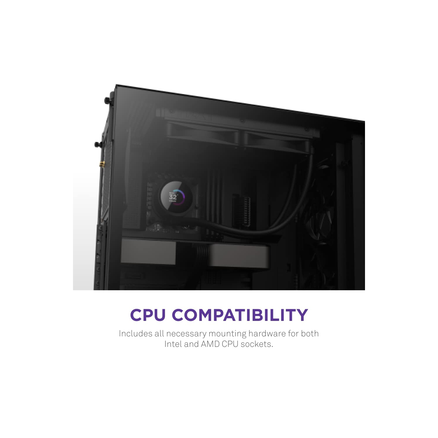 B0BY3HNXMS– NZXT Kraken 240 - RL-KN-240-B1 - 240mm AIO CPU Liquid Cooler - Customizable 1.54" Square LCD Display