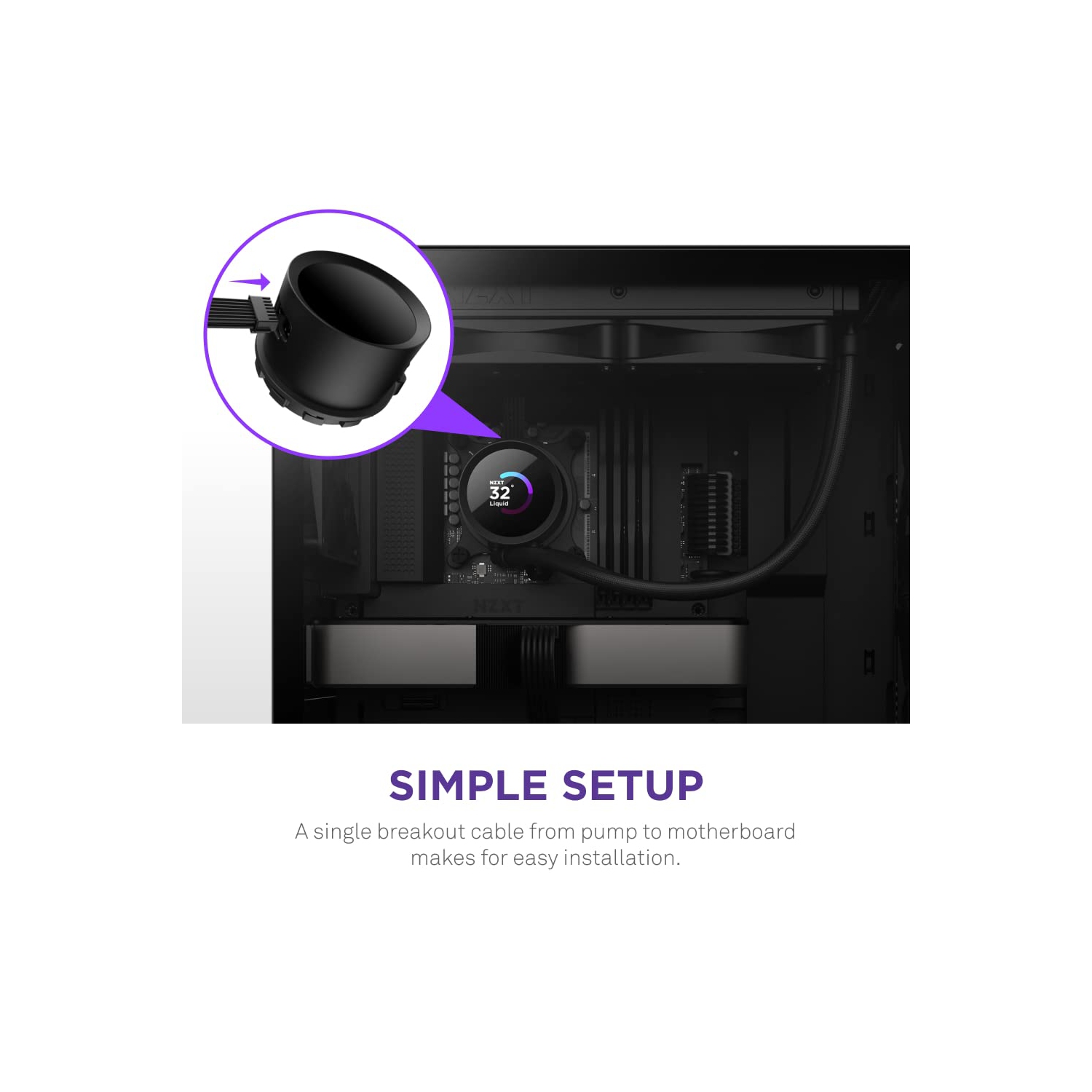 B0BY3HNXMS– NZXT Kraken 240 - RL-KN-240-B1 - 240mm AIO CPU Liquid Cooler - Customizable 1.54" Square LCD Display