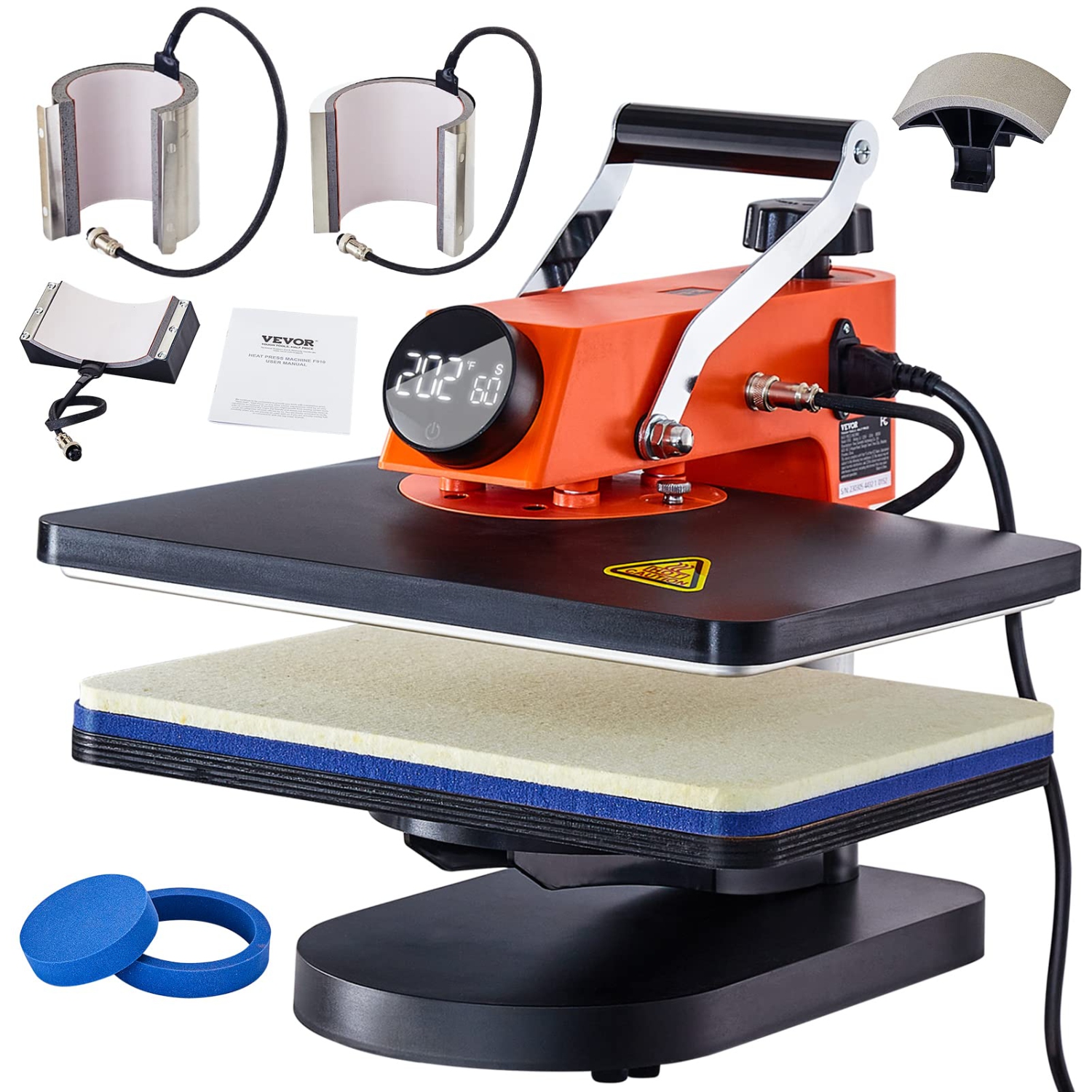 VEVOR Heat Press Machine - 6 in 1 Heat Press Sublimation Machine for DIY T-Shirts/Hats/Mugs/Heat Transfer Projects