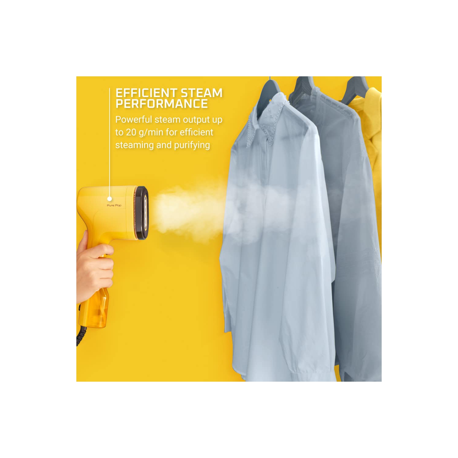 Rowenta Pure Pop DR2026, Handheld Steamer for Clothes 1.5 Pounds 15 Second Heatup, 2.3 Ounce Capacity 1150 Watts Porta..