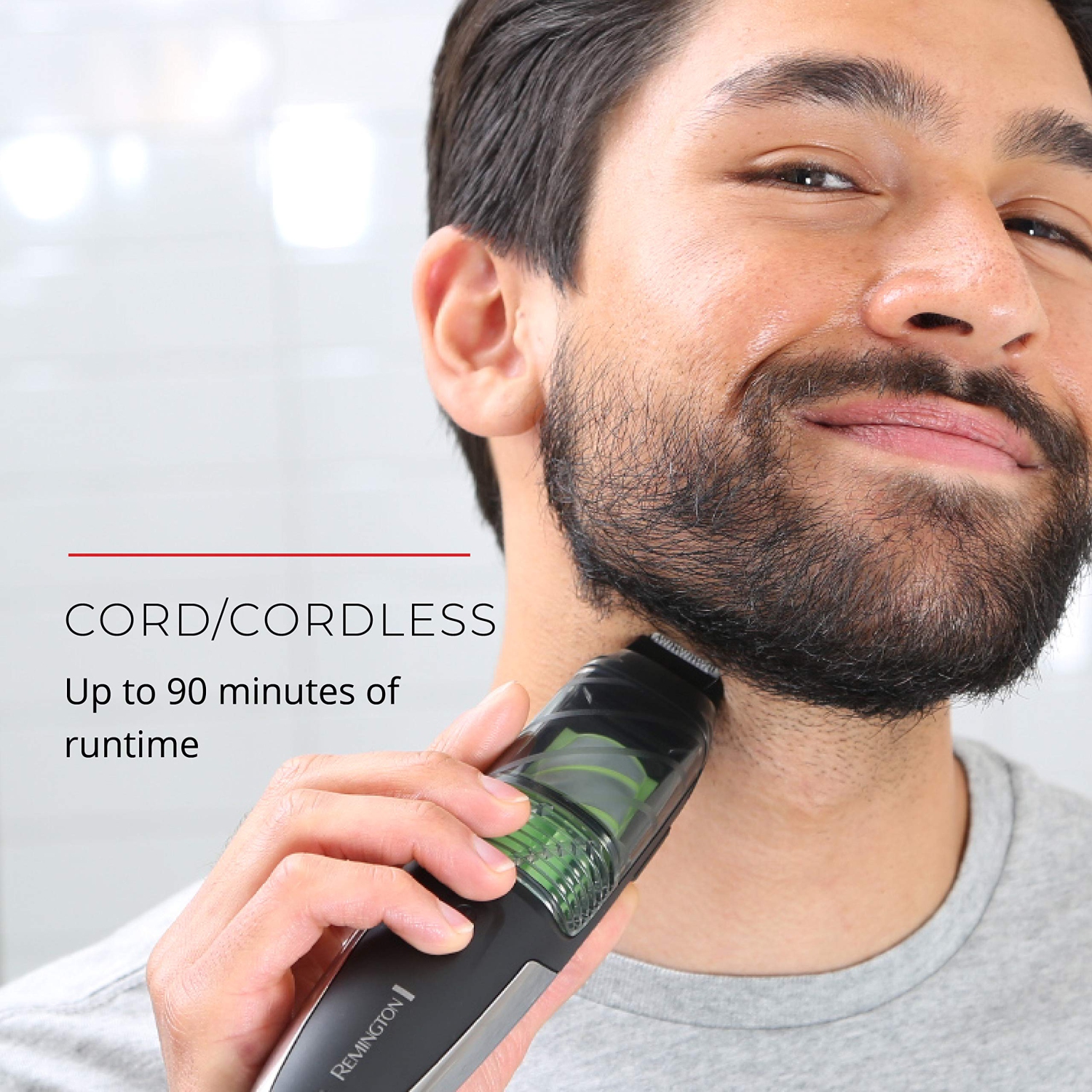 Remington MB6850 Vacuum Stubble and Beard Trimmer, Lithium Power and Adjustable Length Comb w/ 13 Length Settings