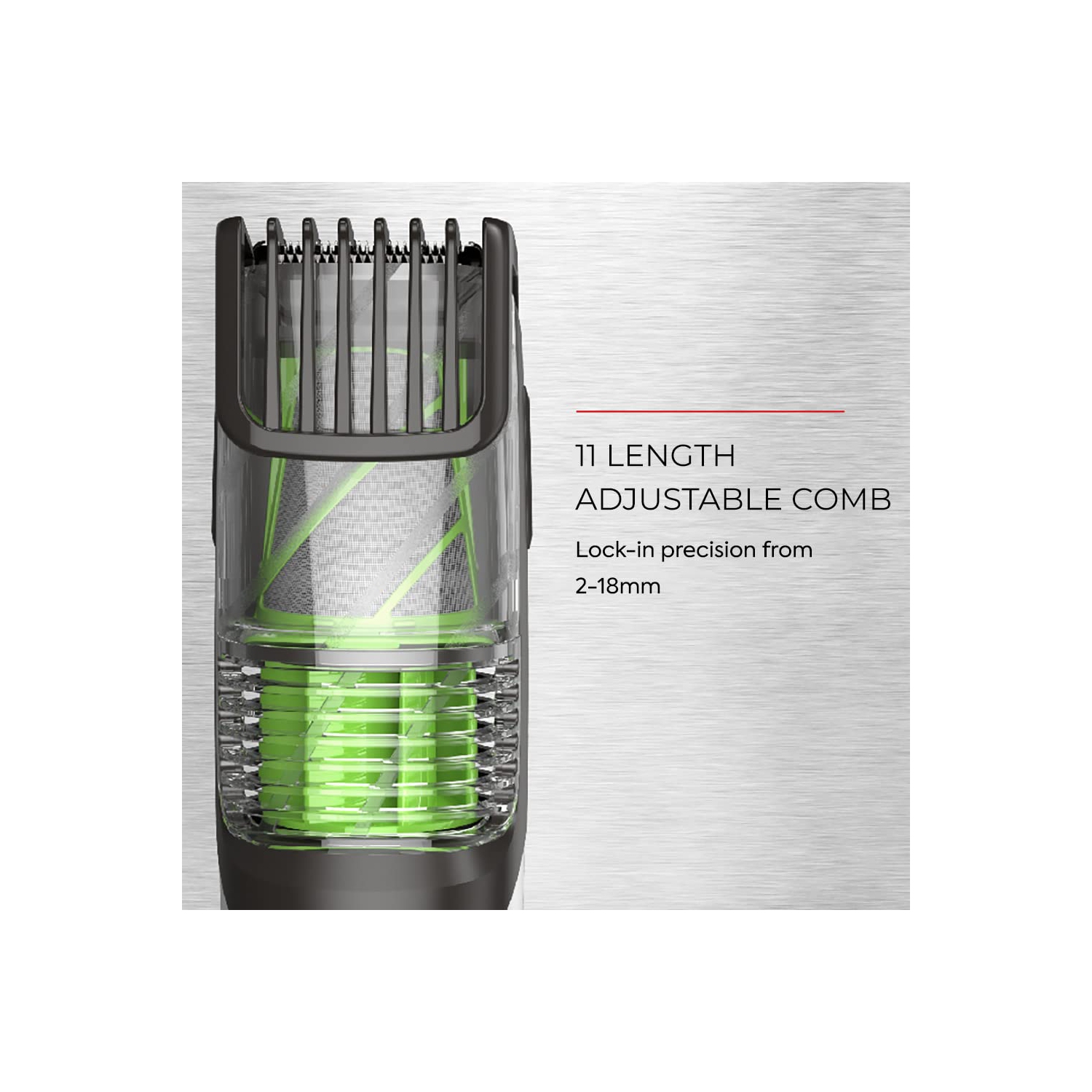 Remington MB6850 Vacuum Stubble and Beard Trimmer, Lithium Power and Adjustable Length Comb w/ 13 Length Settings