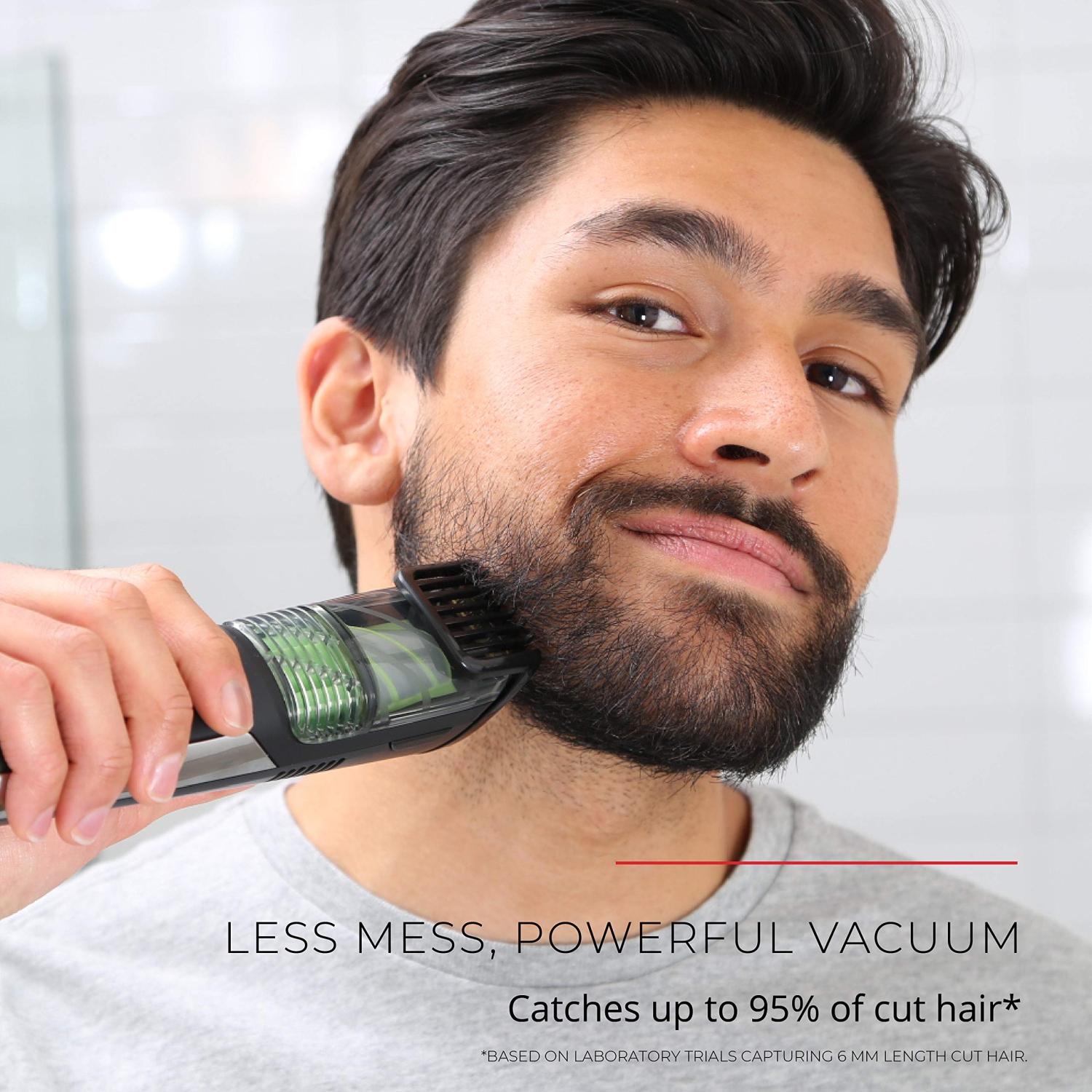 Remington MB6850 Vacuum Stubble and Beard Trimmer, Lithium Power and Adjustable Length Comb w/ 13 Length Settings