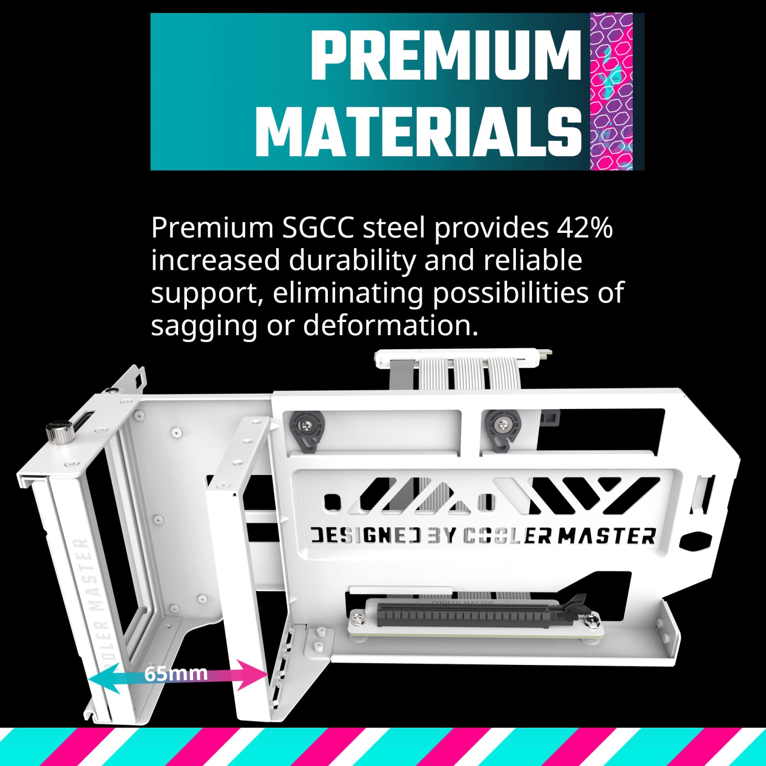 Cooler Master – Trousse de porte-cartes graphiques vertical MasterAccessory V3, blanc, avec câble élévateur de qualité supérieure PCI-E 4,0