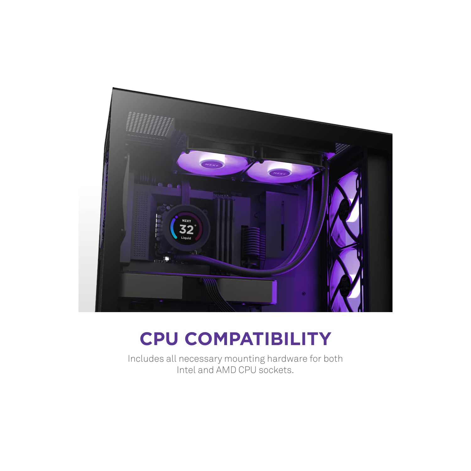 Refroidisseur liquide de processeur tout-en-un Kraken Elite RGB 360-360 mm de NZXT - écran ACL grand-angle personnalisable de 2,36 po pour les