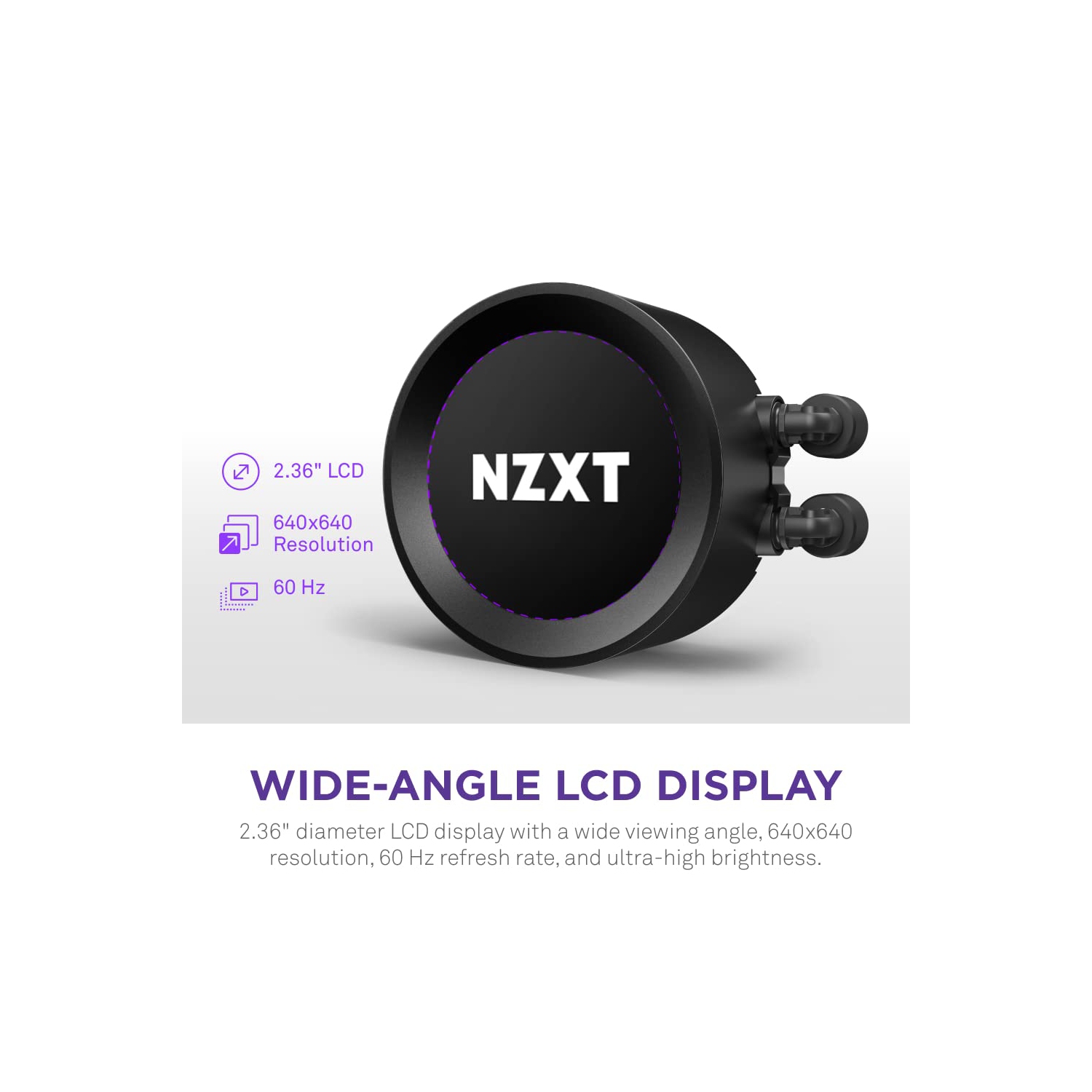 Refroidisseur liquide de processeur tout-en-un Kraken Elite RGB 360-360 mm de NZXT - écran ACL grand-angle personnalisable de 2,36 po pour les