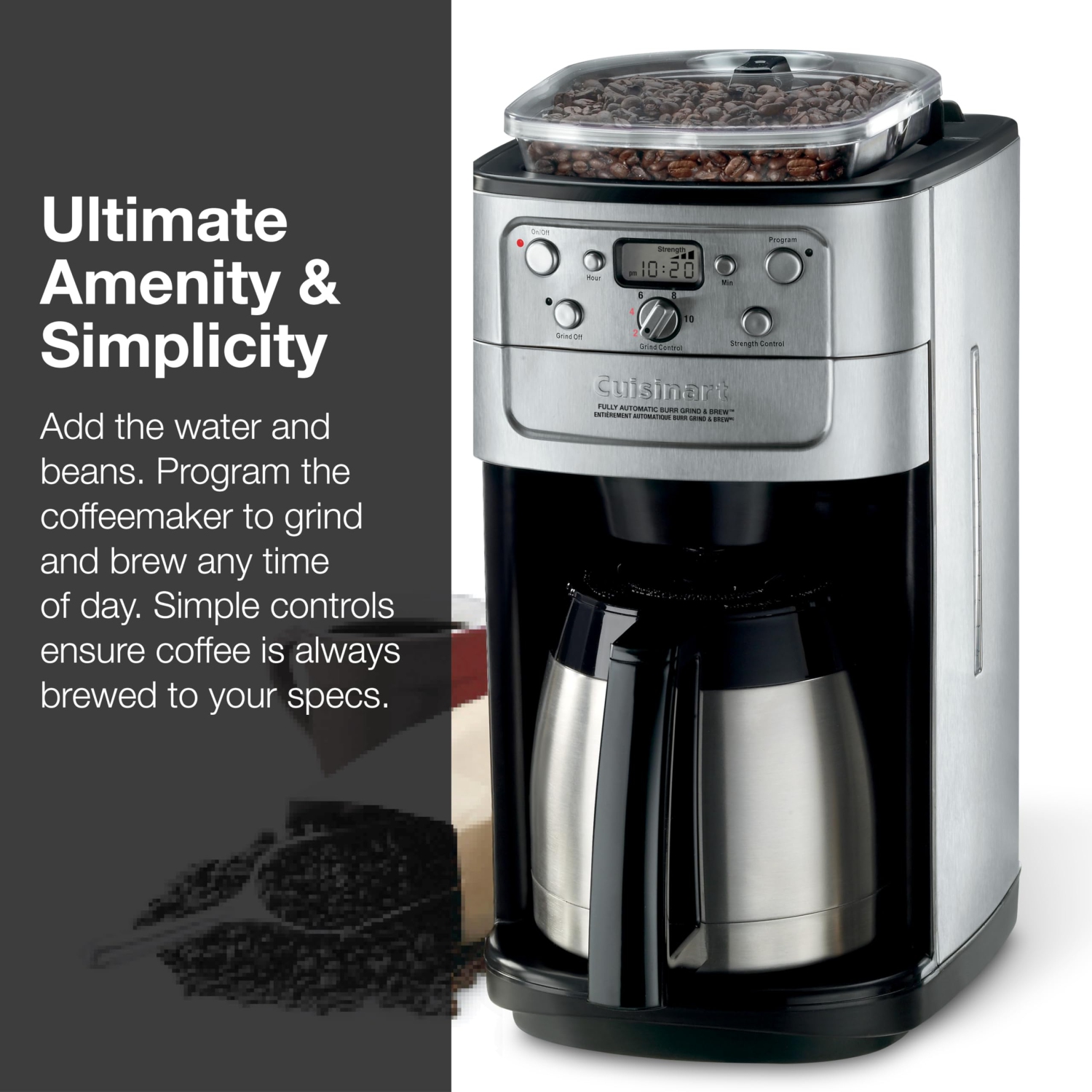 Cuisinart DGB-950BCC Burr Grind & Brew 10-Cup Automatic Coffeemaker, Thermal Carafe