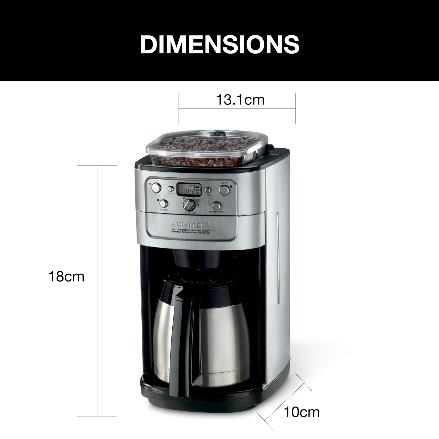 Cuisinart DGB-950BCC Burr Grind & Brew 10-Cup Automatic Coffeemaker, Thermal Carafe