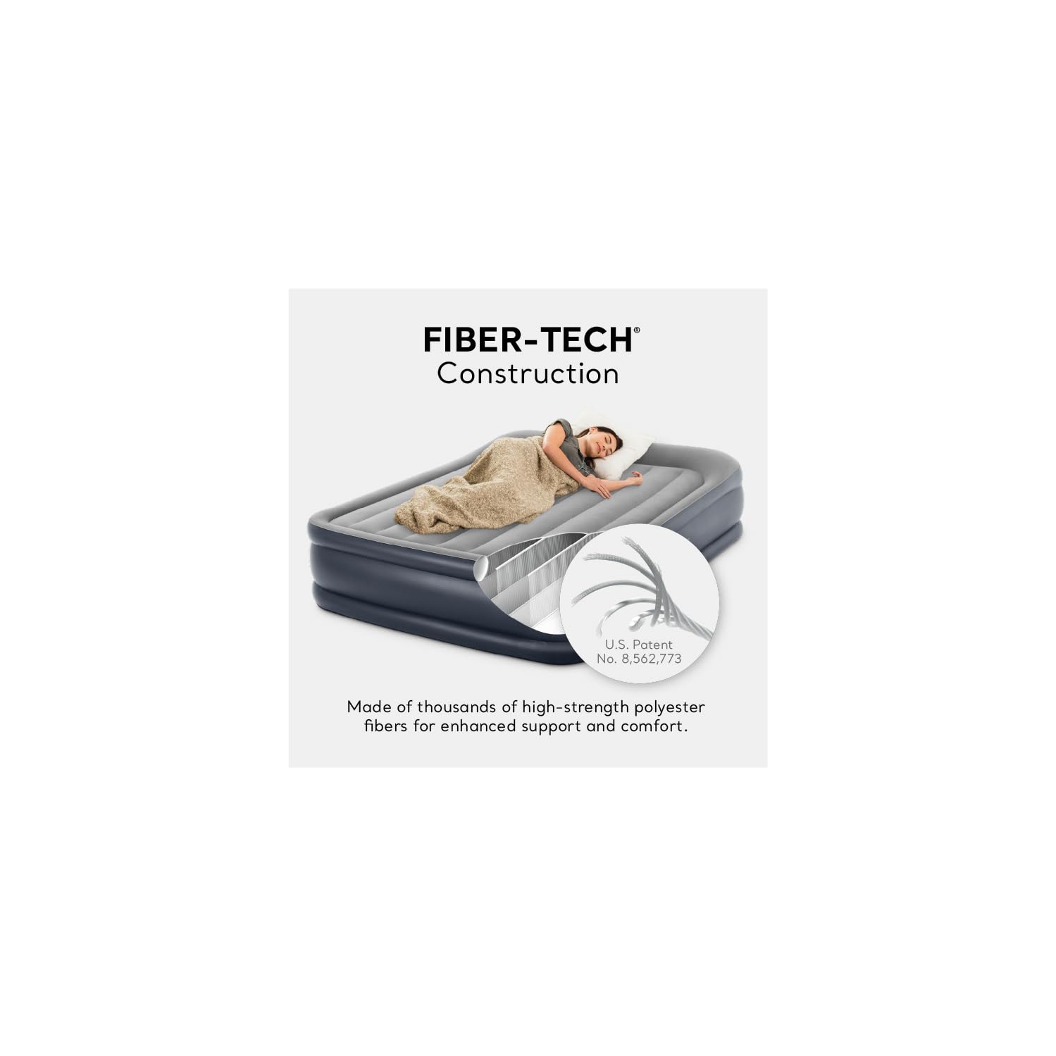 Matelas pneumatique de luxe Dura-Beam plus de INTEX 64135ED : Fiber-Tech – Grand lit – pompe électrique intégrée