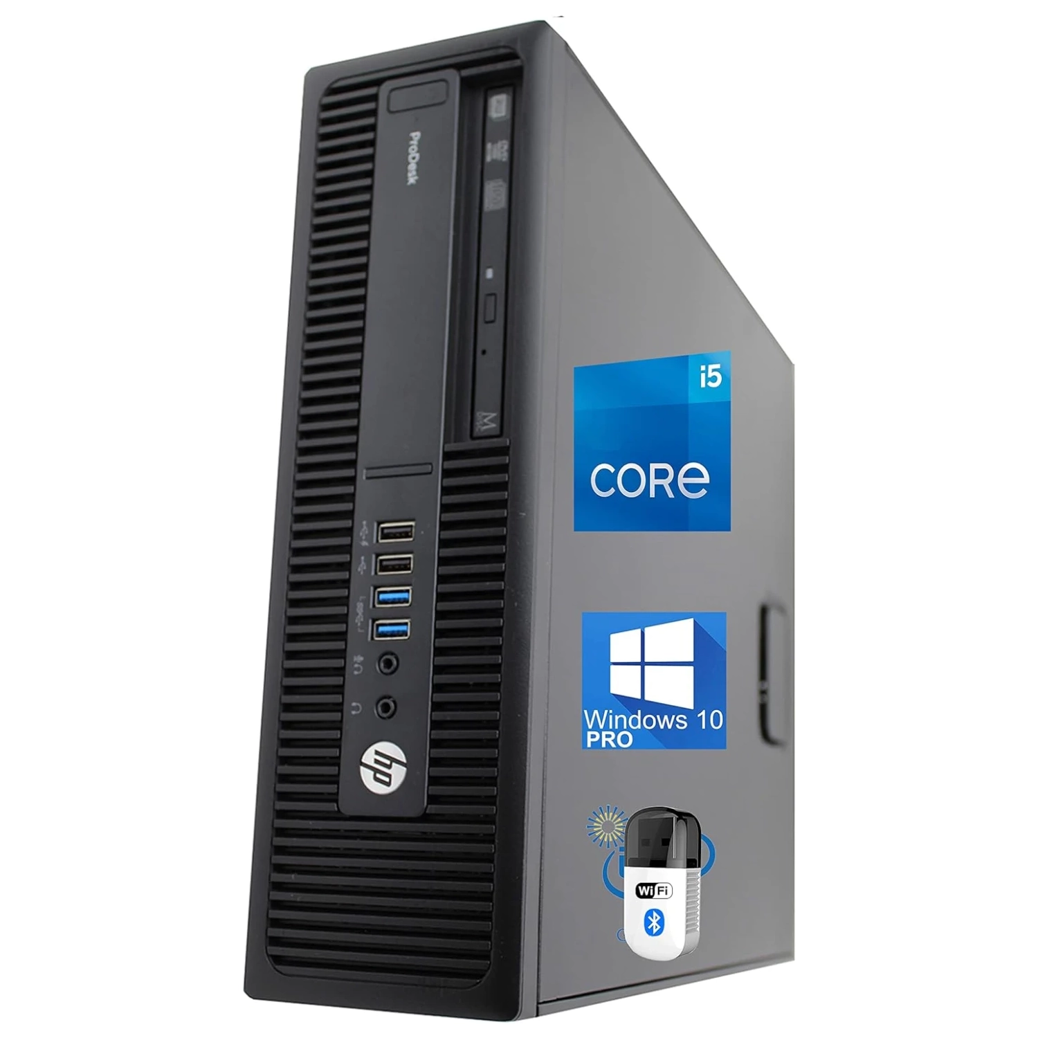 HP 600 G2 SFF Desktop, Intel Quad-Core i5 6500 up to 3.6GHz, 32GB RAM, 256GB SSD, HD Graphics 530, 4K/3-Monitor Support, Wi-Fi, Bluetooth, Windows 10