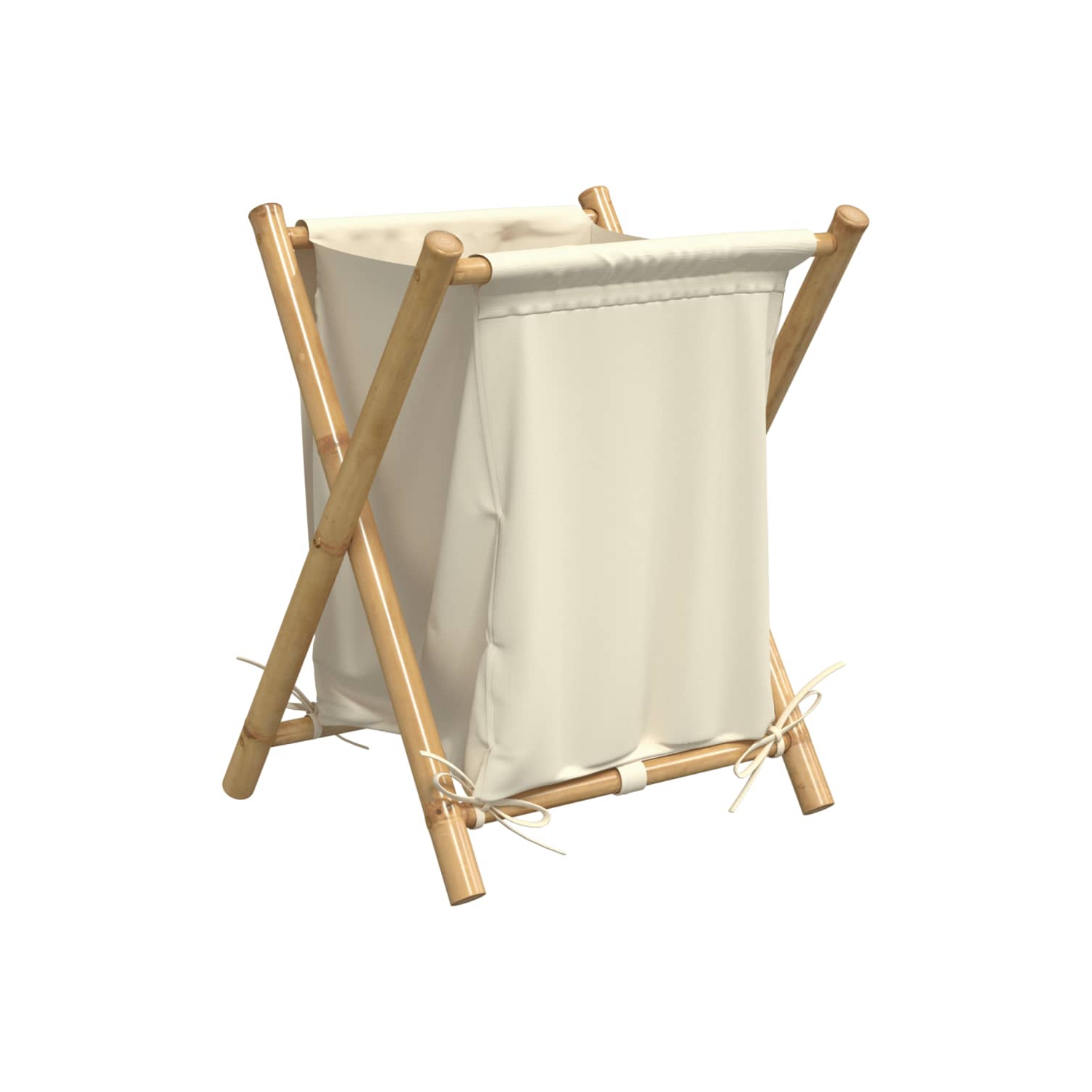 vidaXL Laundry Basket Cream White 45x55x63.5 cm Bamboo