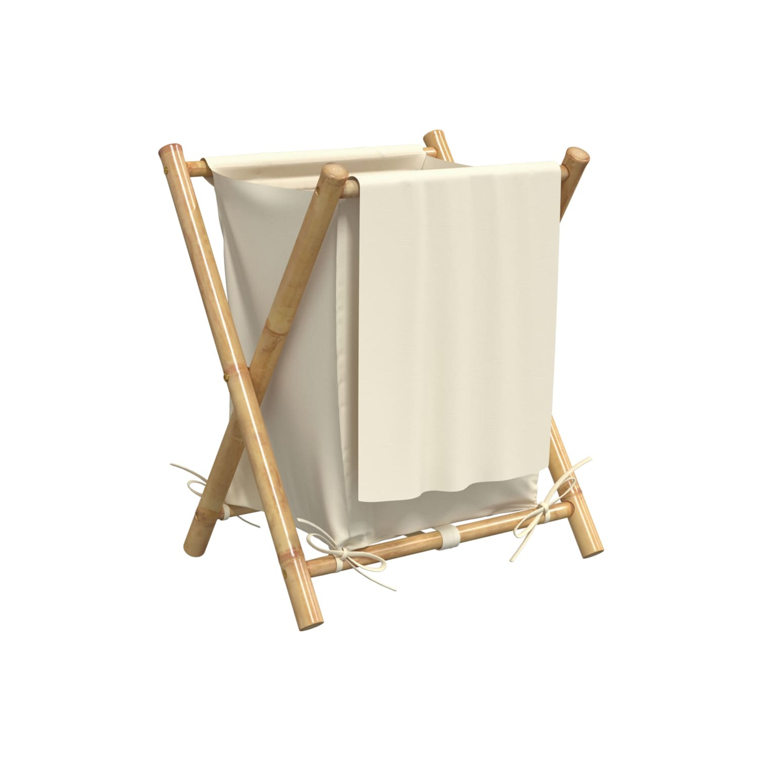 vidaXL Laundry Basket Cream White 45x55x63.5 cm Bamboo
