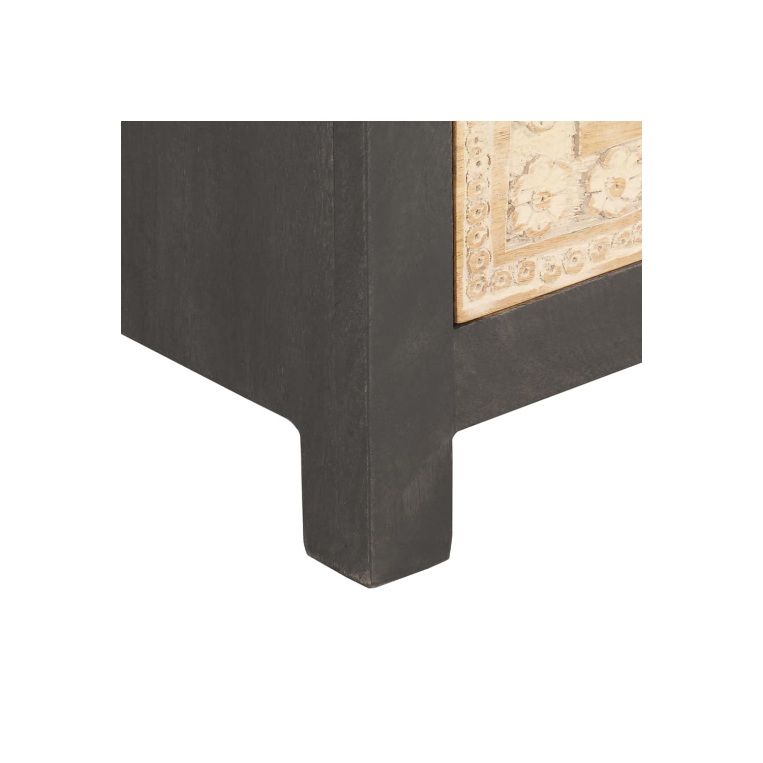 vidaXL Sideboard Grey and White 75x35x55 cm Solid Mango Wood