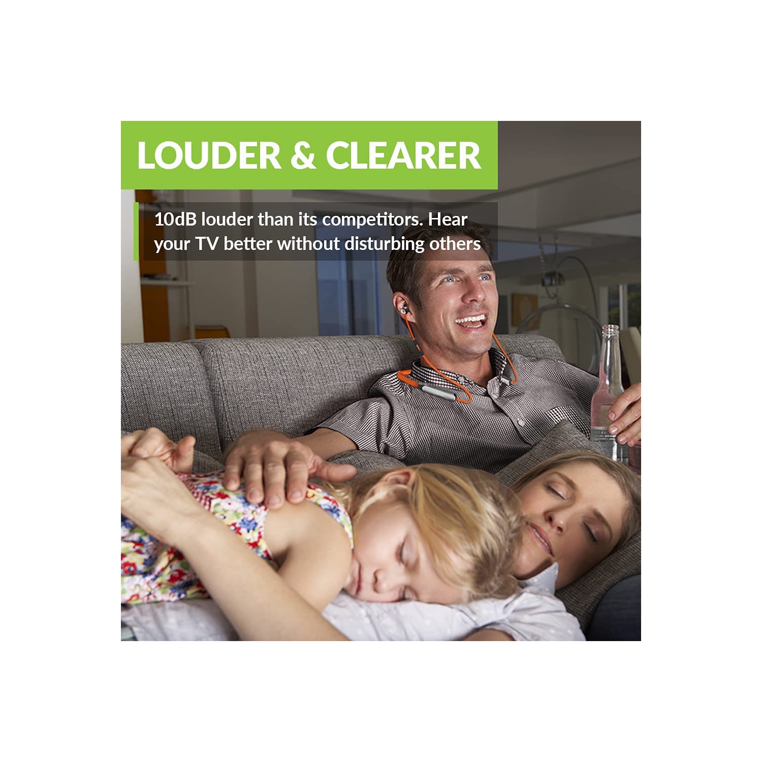 Avantree Medley Clear Series- Wireless Earbuds for TV Listening & Watching with Transmitter & Charging Dock, Clear Dialogue, Enhanced Volume,