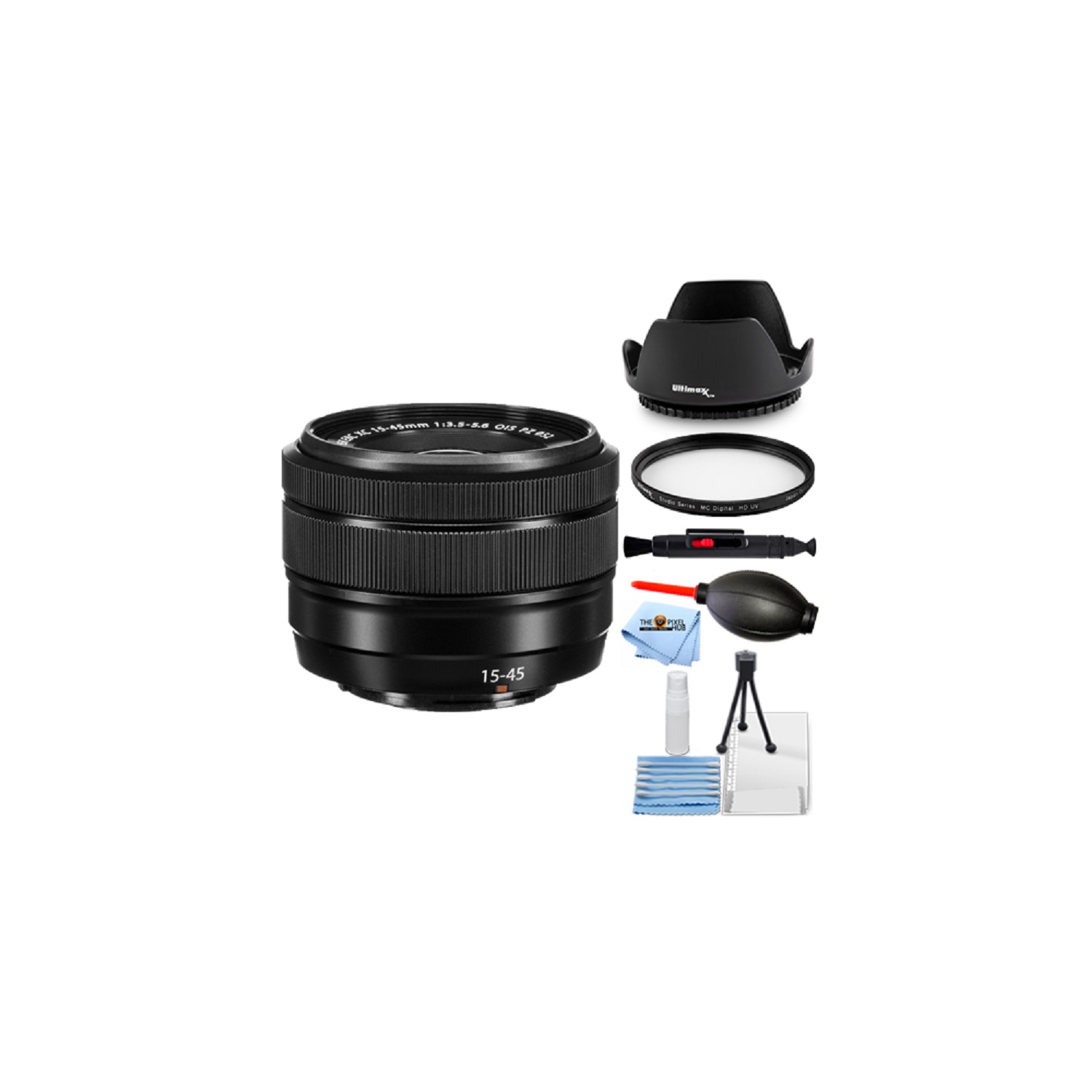 Fujifilm XC 15-45mm f/3.5-5.6 OIS PZ Lens - UV Filter Bundle Open Box