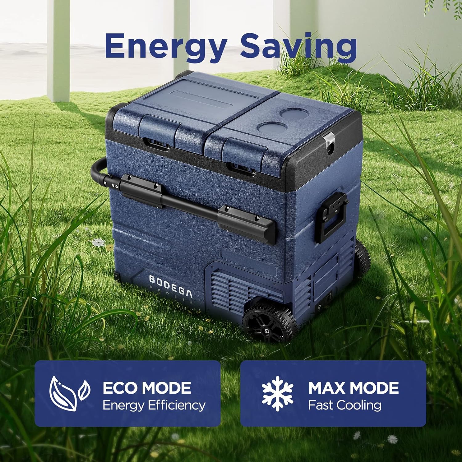 BODEGA 12 Volt Car Refrigerator,59 Quart12v Portable refrigerator, -4℉-68 Cooler for RV, Camping,Travel,Dual Zone WIFI APP Control(2 Doors),Dark Blue