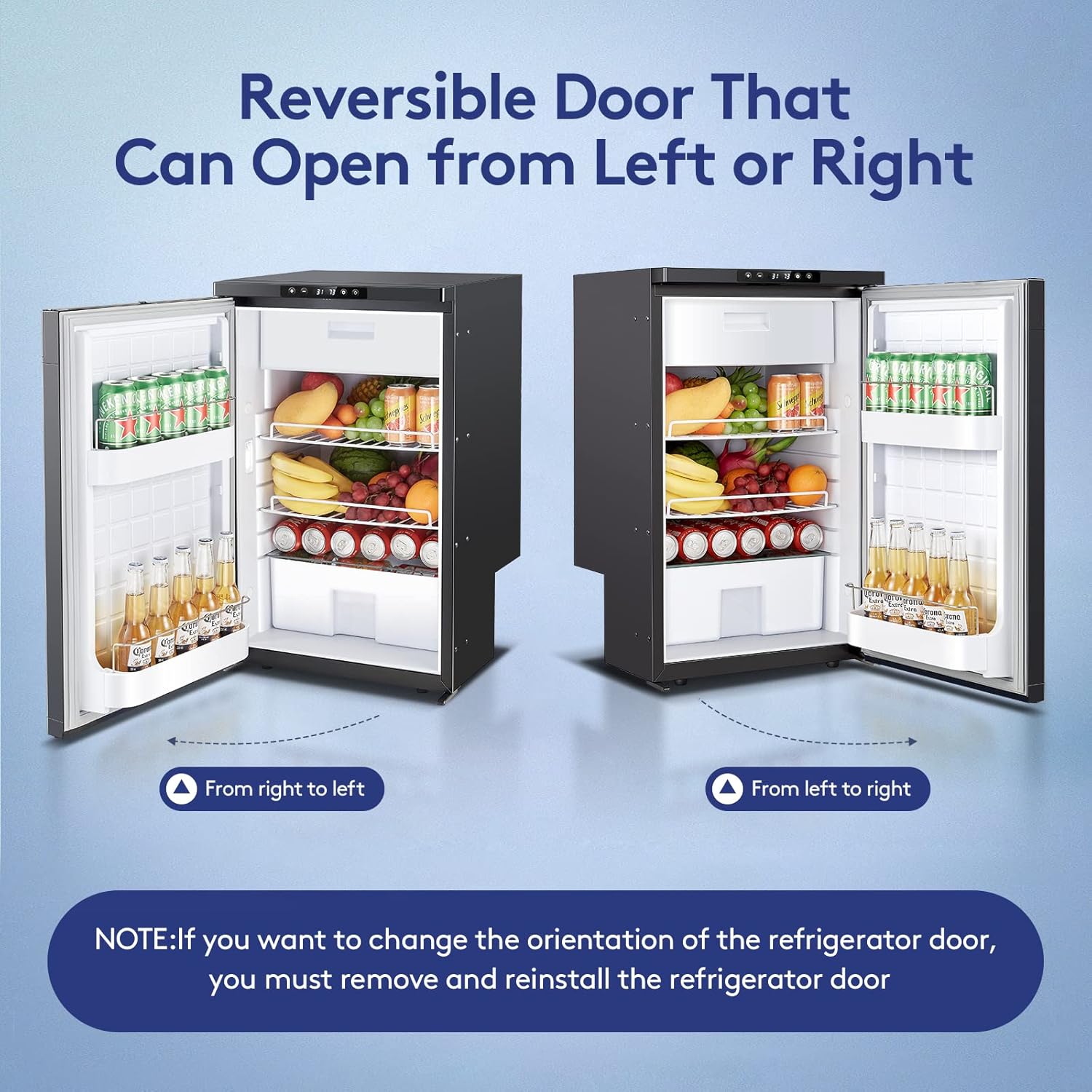 BODEGA 12&nbsp;V Refrigérateur, contrôle par APPLICATION WI-FI, 83&nbsp;L Réfrigérateur et congélateur de VR,(-4wapo~46ndeb)réfrigérateur de voyage