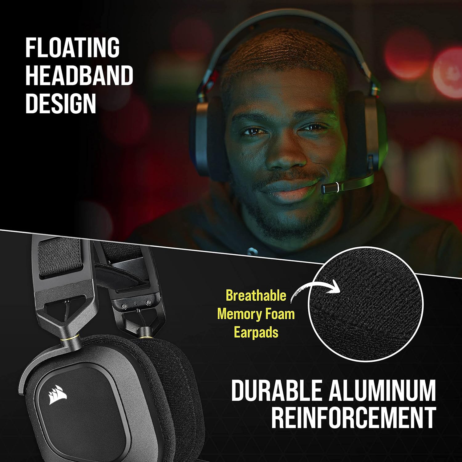 Corsair HS80 RGB Wireless Premium Gaming Headset with Dolby Atmos Audio