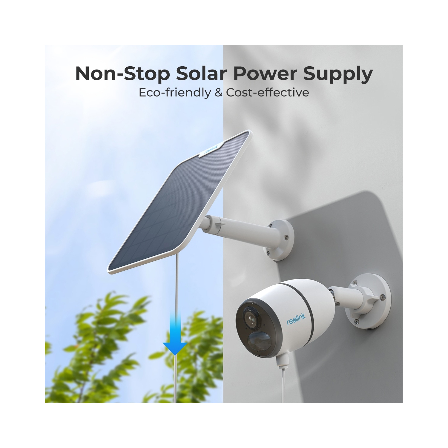 Reolink Solar Panel 6W Power Supply for Reolink Battery Wireless Security Cameras