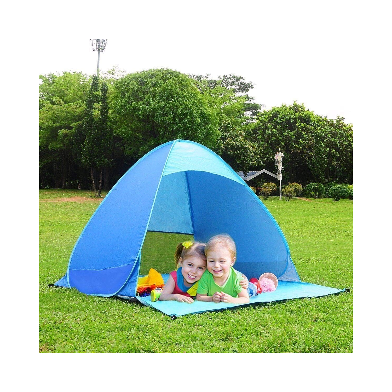 Strak Pop-Up Beach Tent, UPF 50+ Portable Sun Shelter with Carry Bag, Lightweight Waterproof Camping Tent for Outdoor Family Picnic, Fishing, Home,